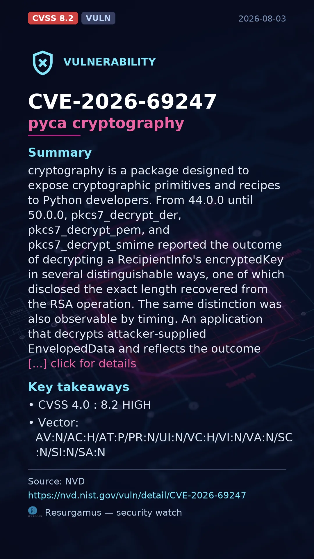 CVE-2026-69247 pyca cryptography Vulnerability