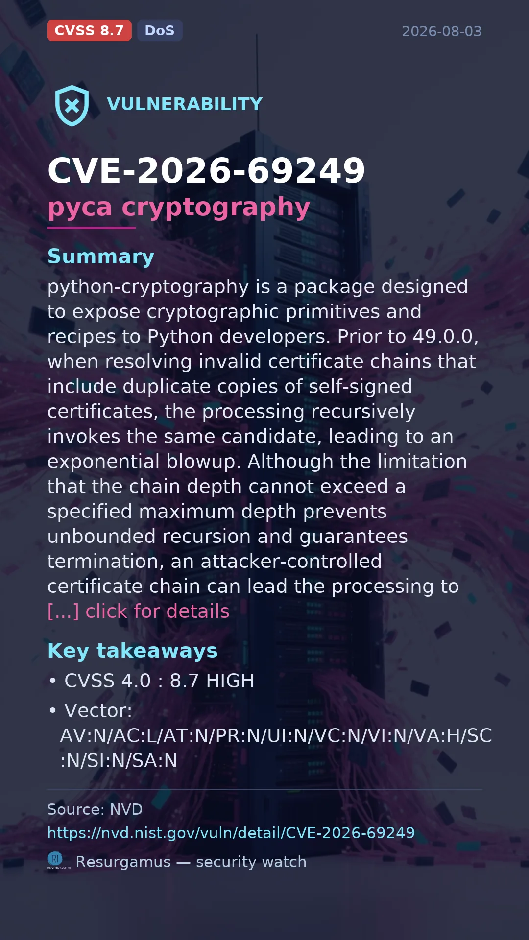 CVE-2026-69249 pyca cryptography Vulnerability
