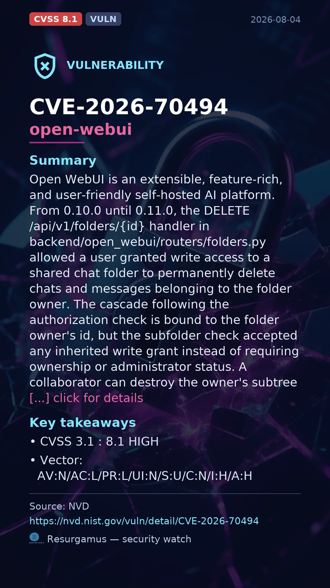 CVE-2026-70494 open-webui Vulnerability