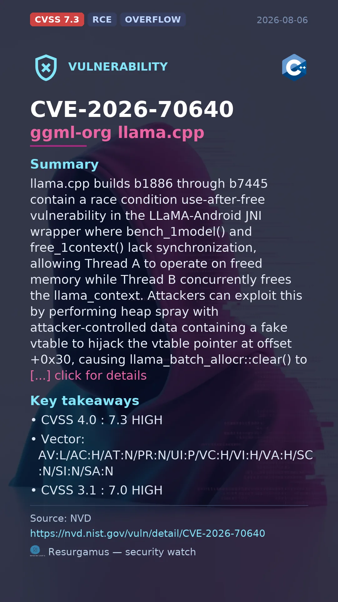 CVE-2026-70640 ggml-org llama.cpp Vulnerability