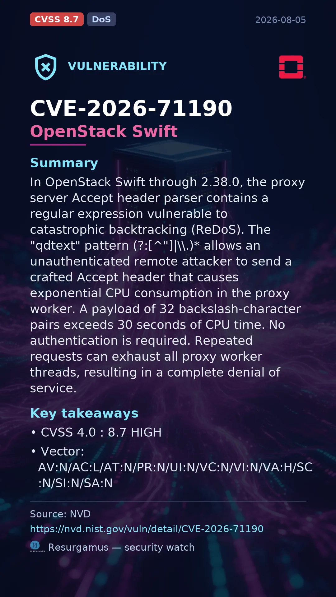 CVE-2026-71190 OpenStack Swift Vulnerability