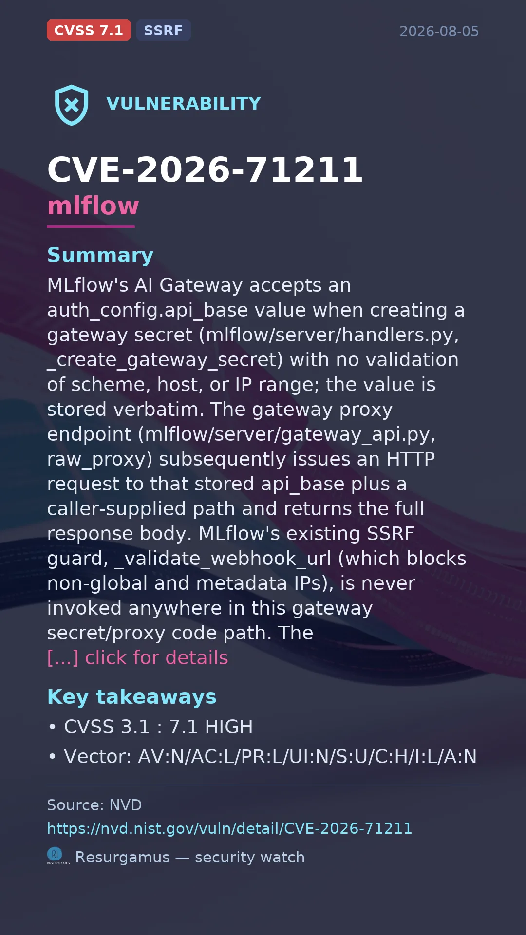CVE-2026-71211 mlflow Vulnerability