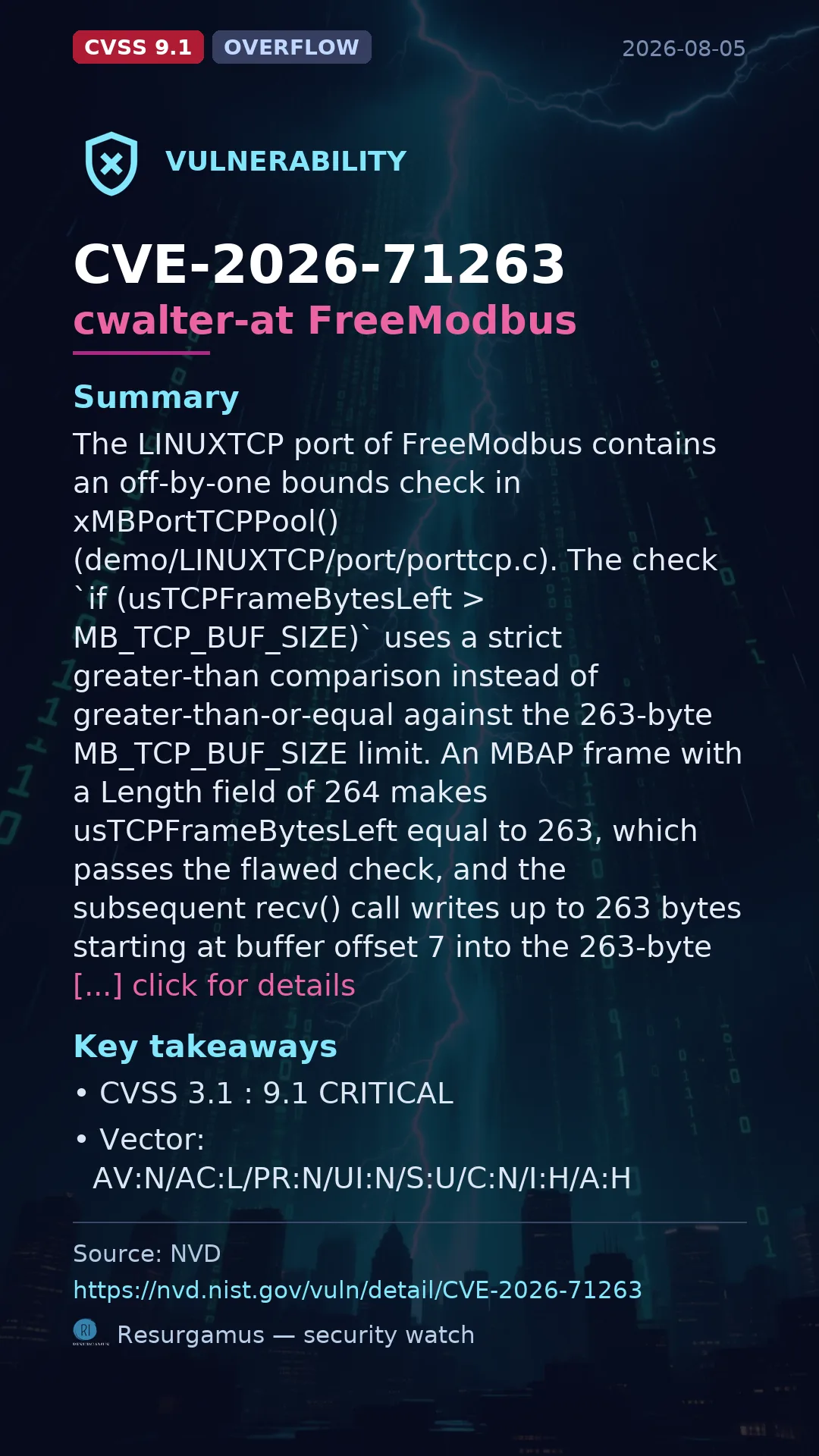 CVE-2026-71263 cwalter-at FreeModbus Vulnerability
