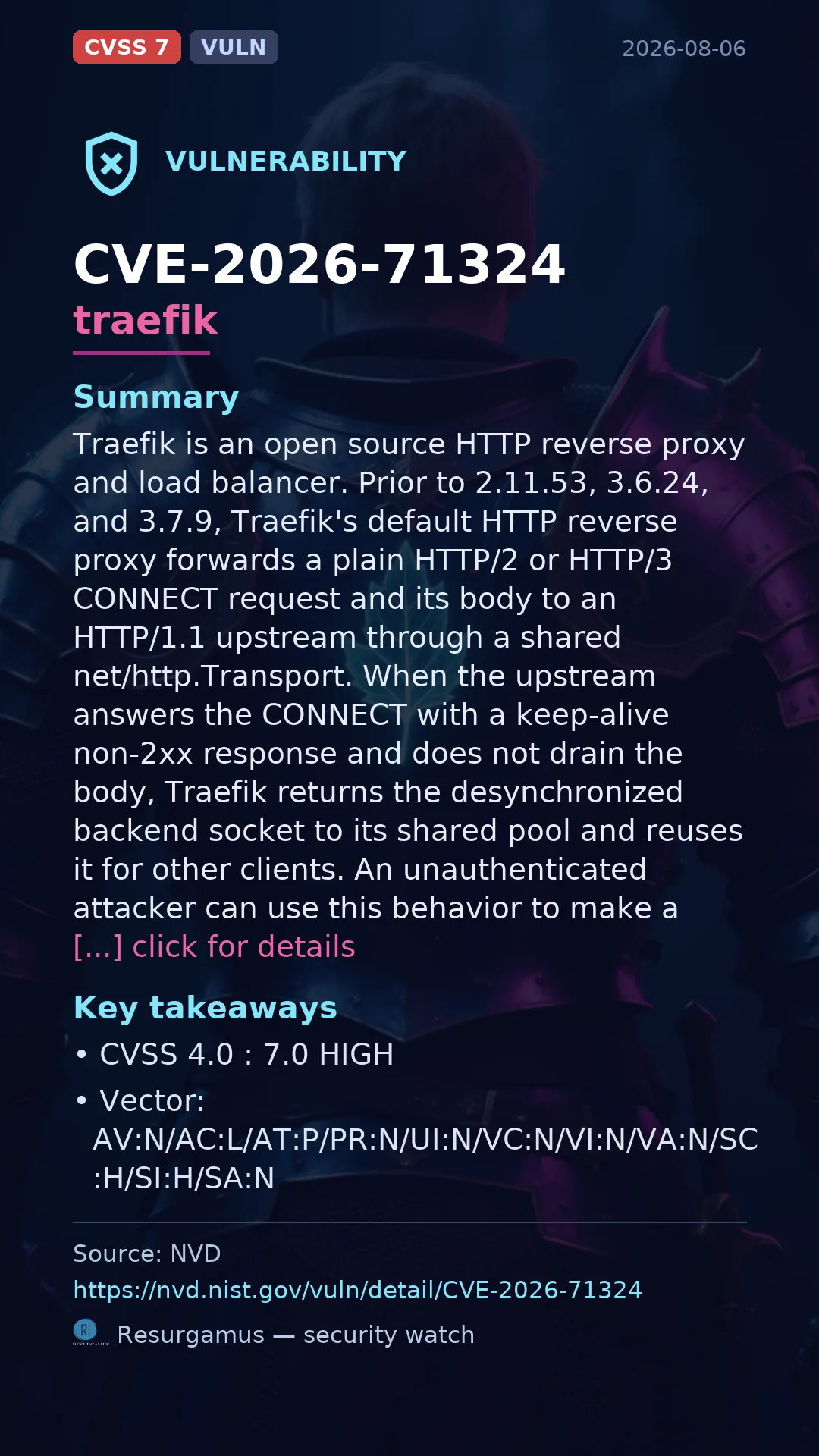 CVE-2026-71324 traefik Vulnerability