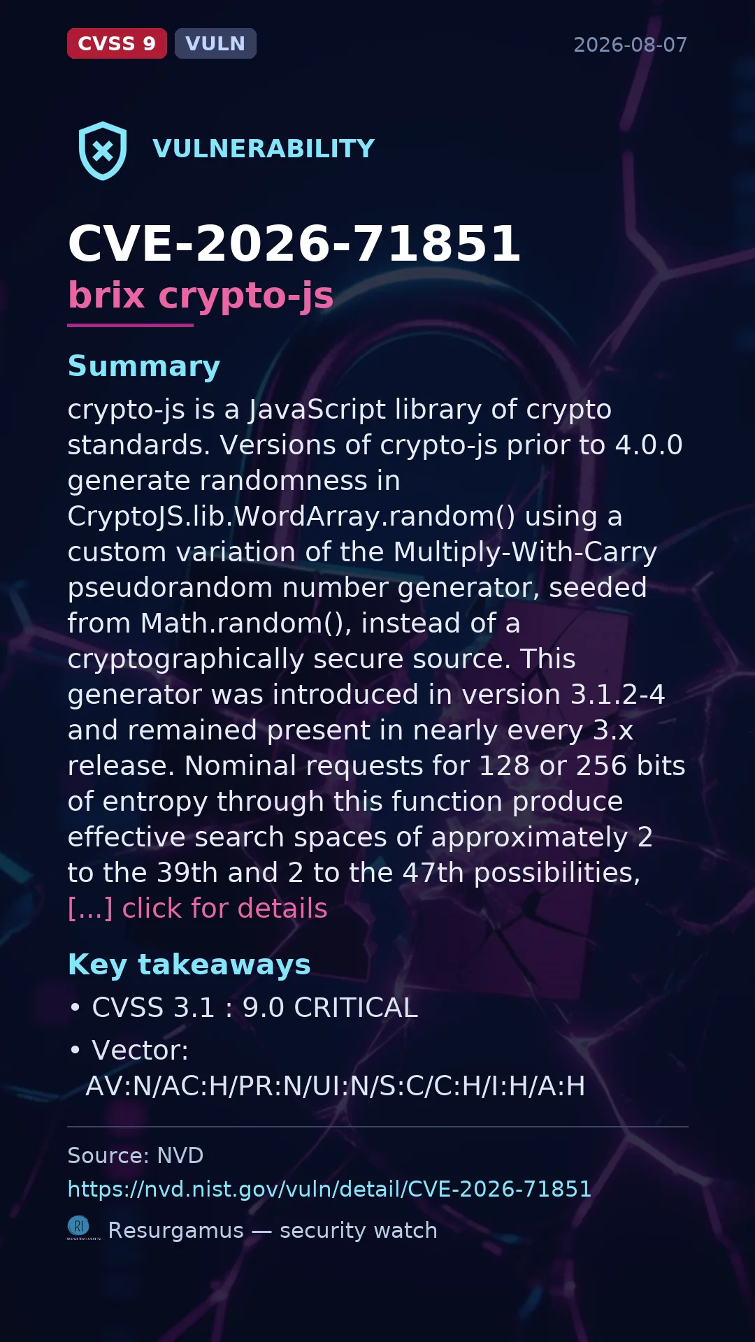 CVE-2026-71851 brix crypto-js Vulnerability