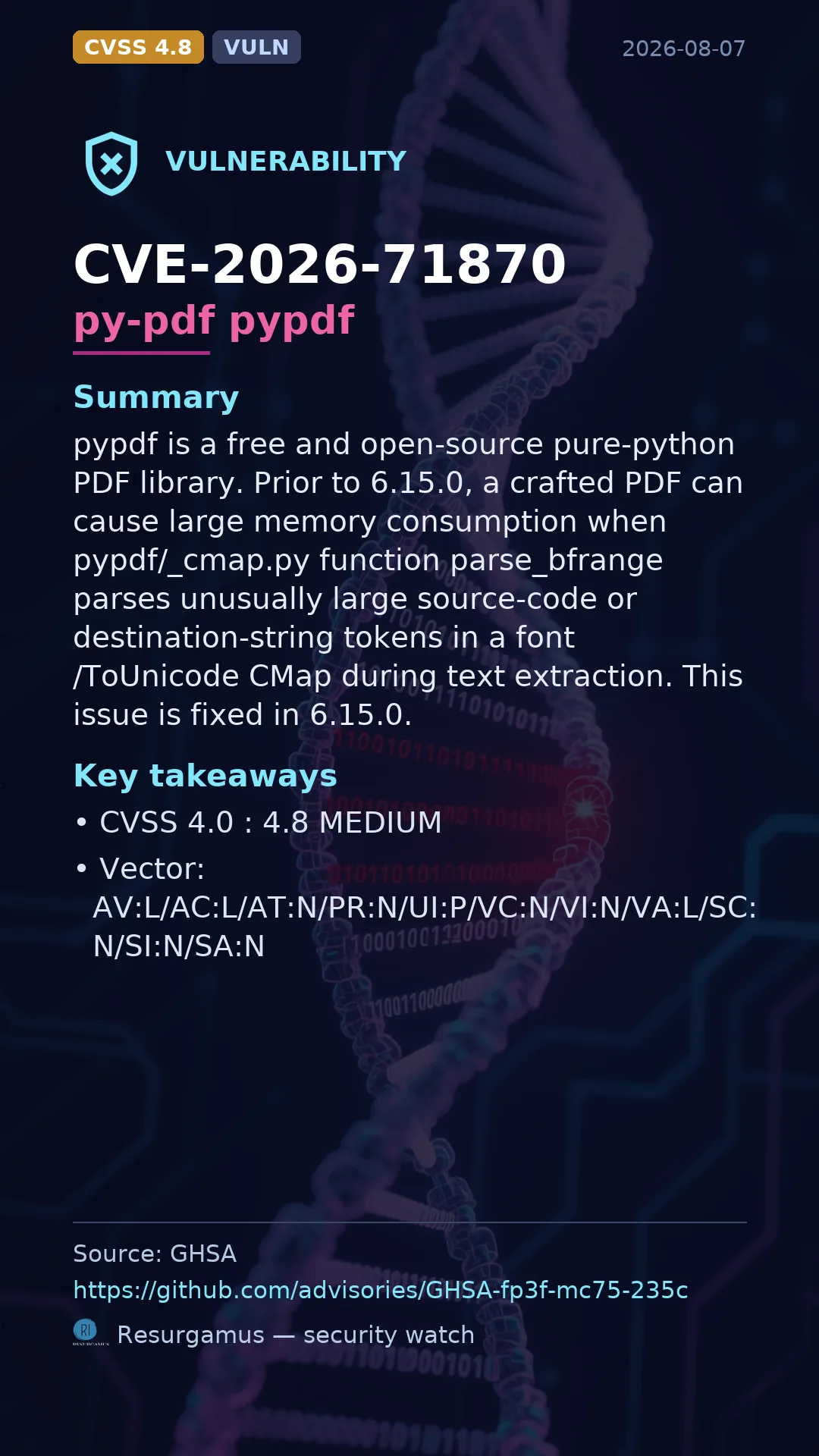 CVE-2026-71870 py-pdf pypdf Vulnerability