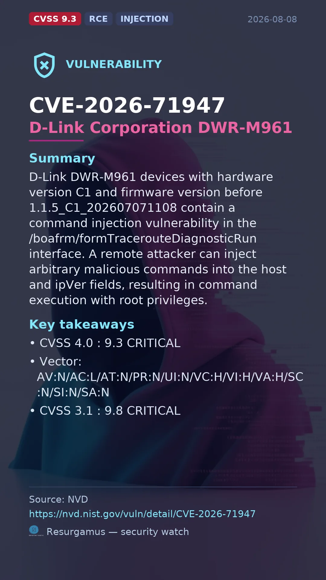 CVE-2026-71947 D-Link Corporation DWR-M961 Vulnerability