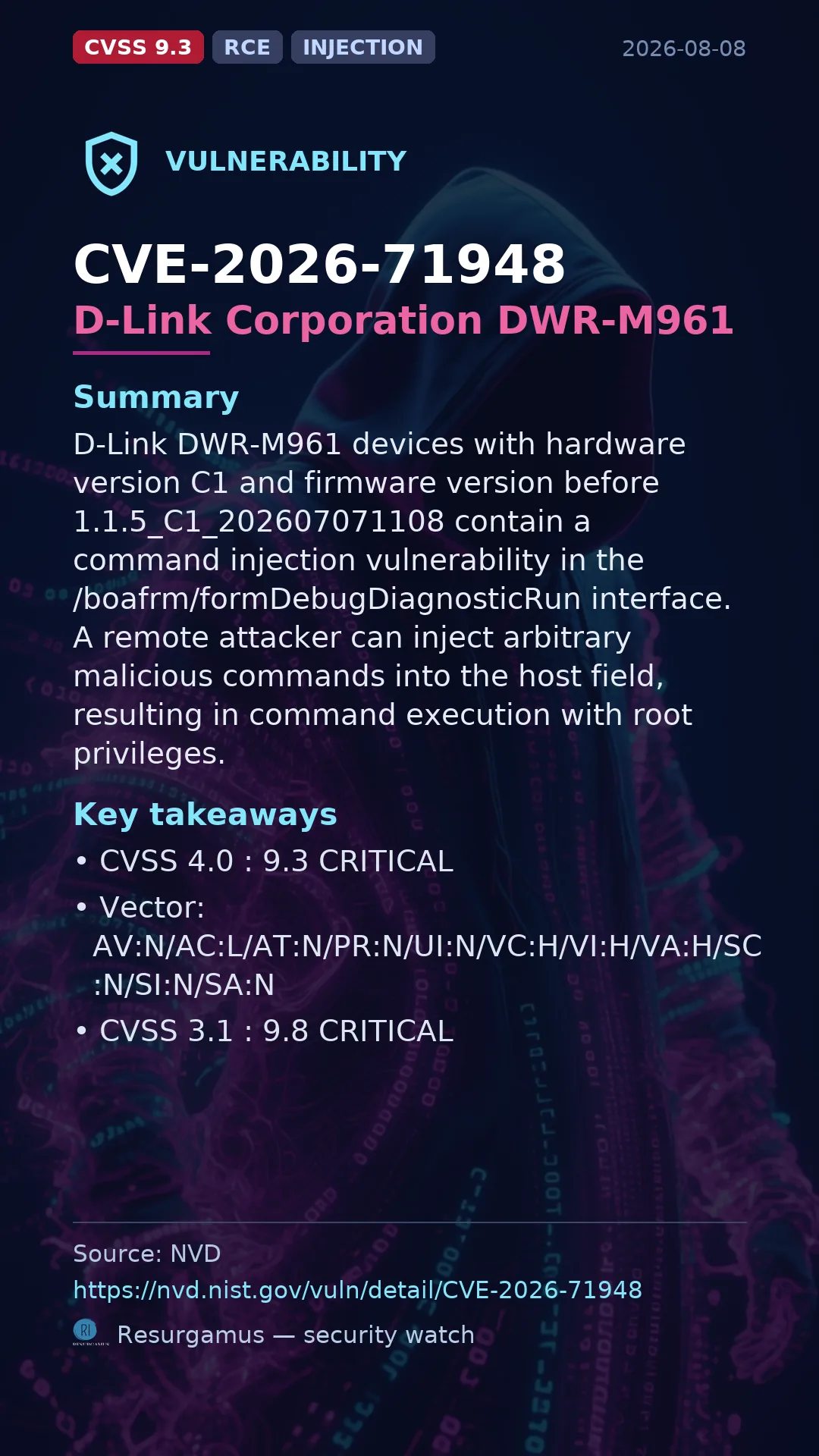 CVE-2026-71948 D-Link Corporation DWR-M961 Vulnerability