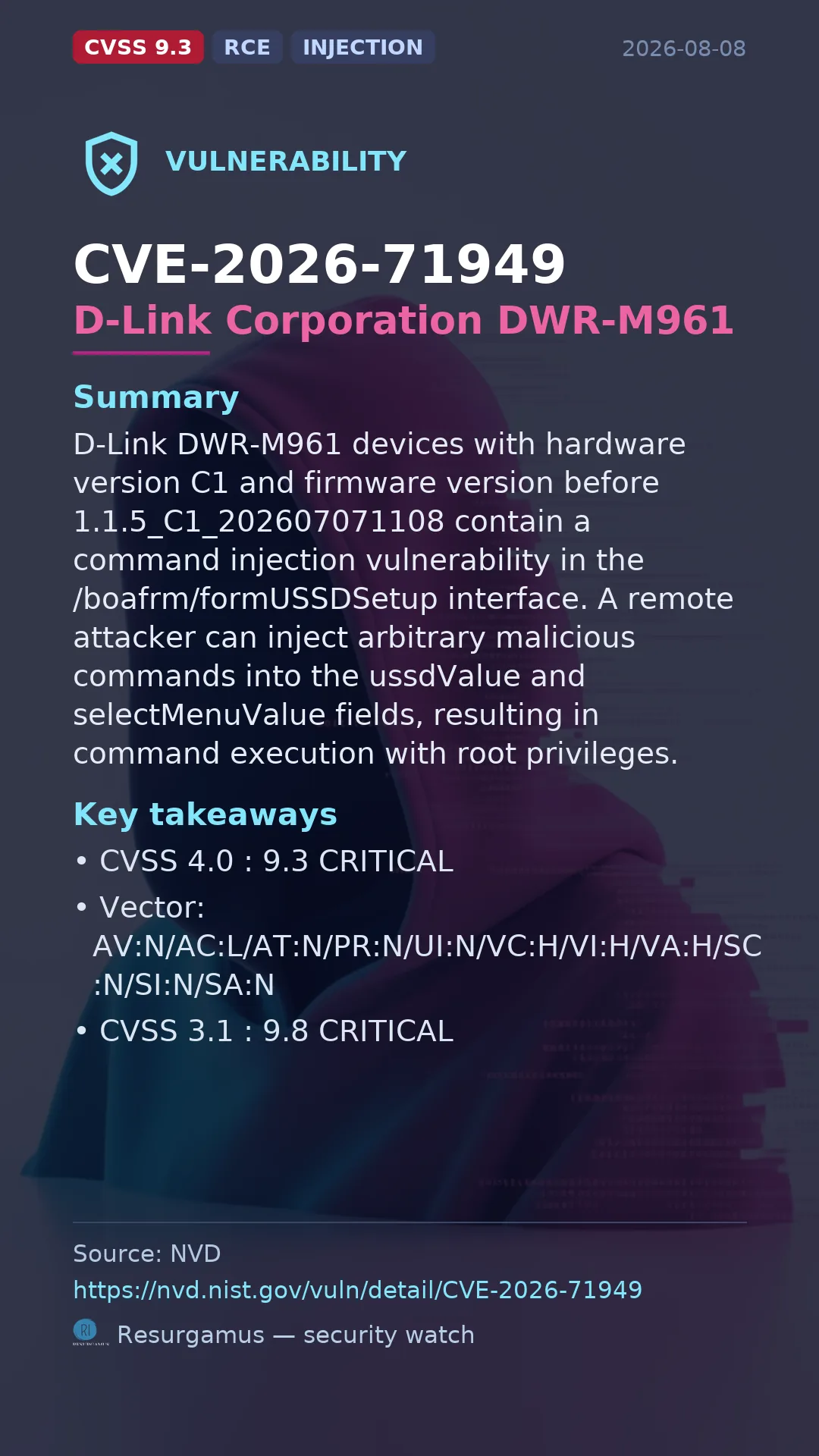 CVE-2026-71949 D-Link Corporation DWR-M961 Vulnerability