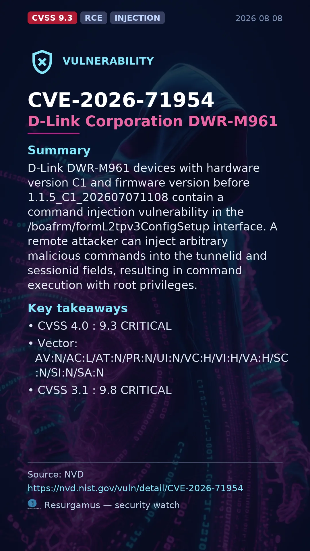 CVE-2026-71954 D-Link Corporation DWR-M961 Vulnerability