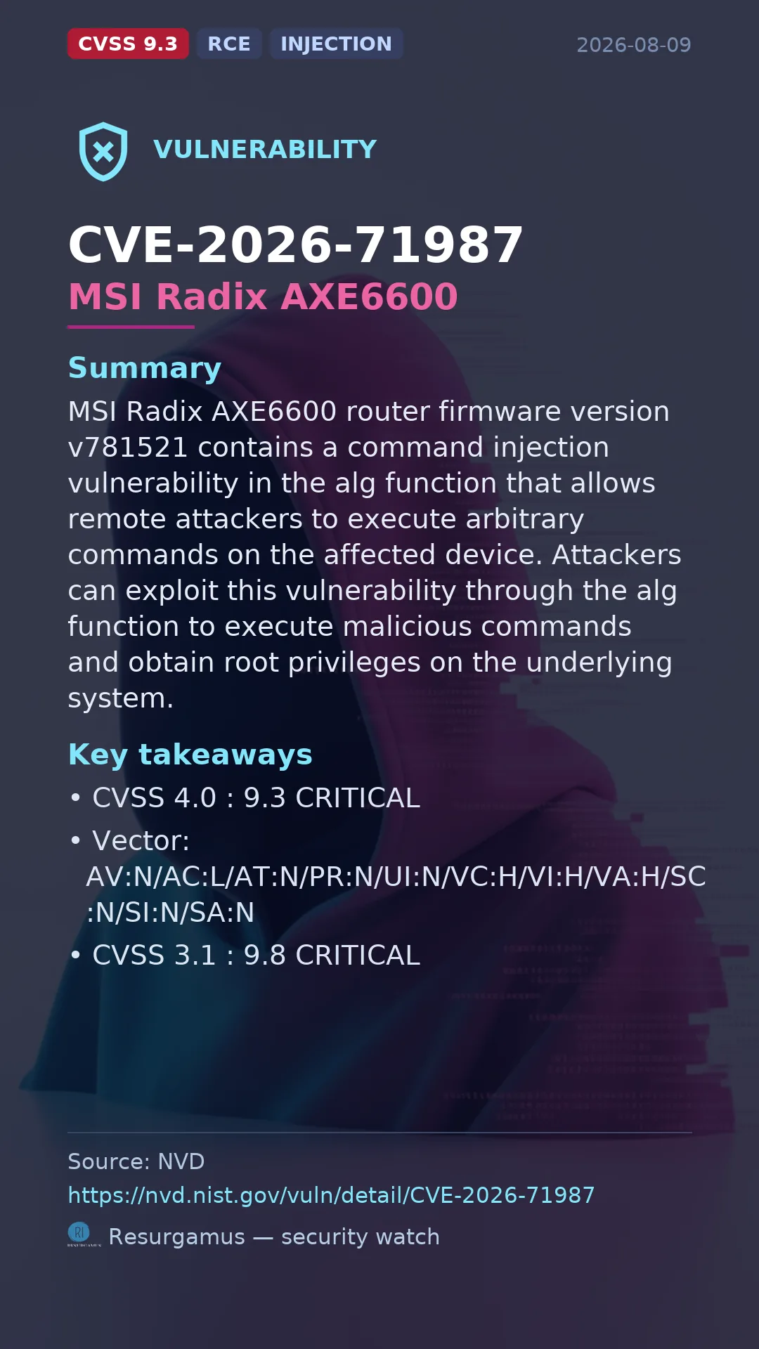 CVE-2026-71987 MSI Radix AXE6600 Vulnerability