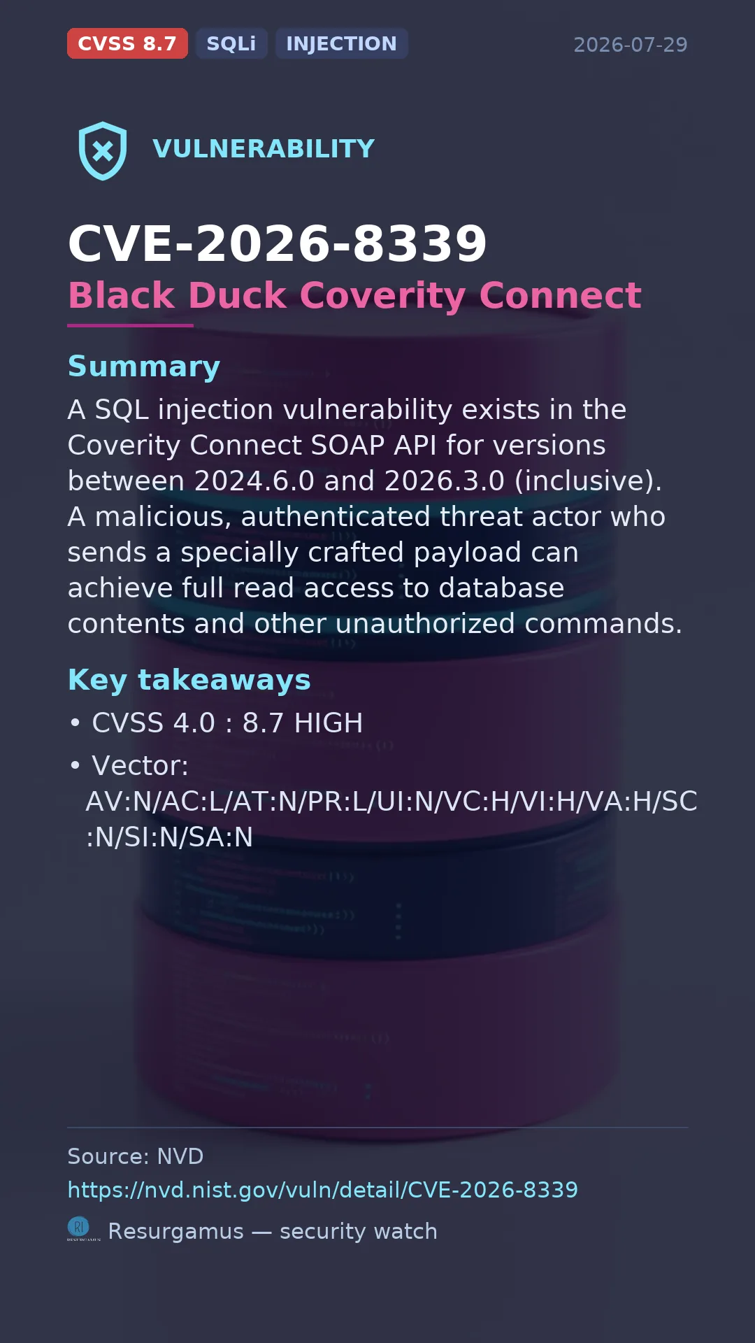CVE-2026-8339 Black Duck Coverity Connect Vulnerability
