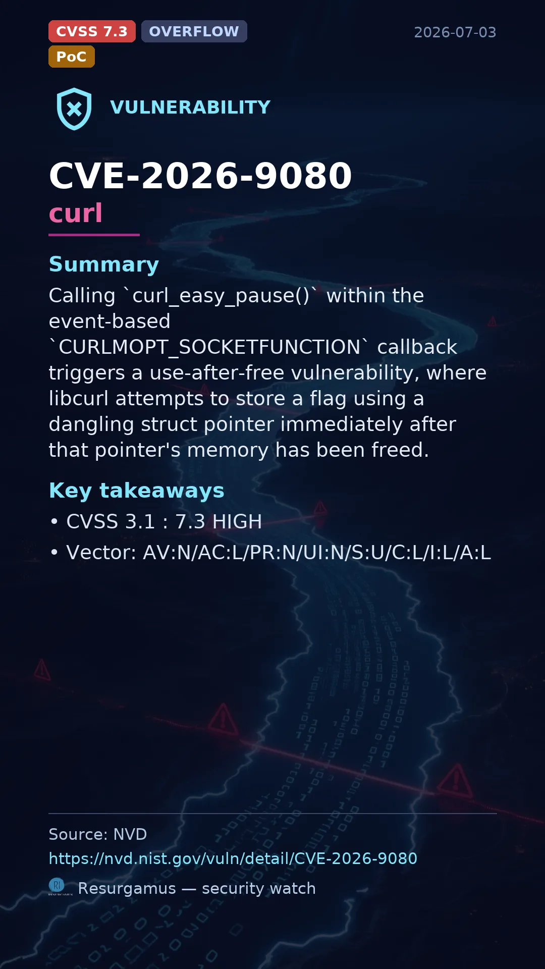 CVE-2026-9080 curl Vulnerability