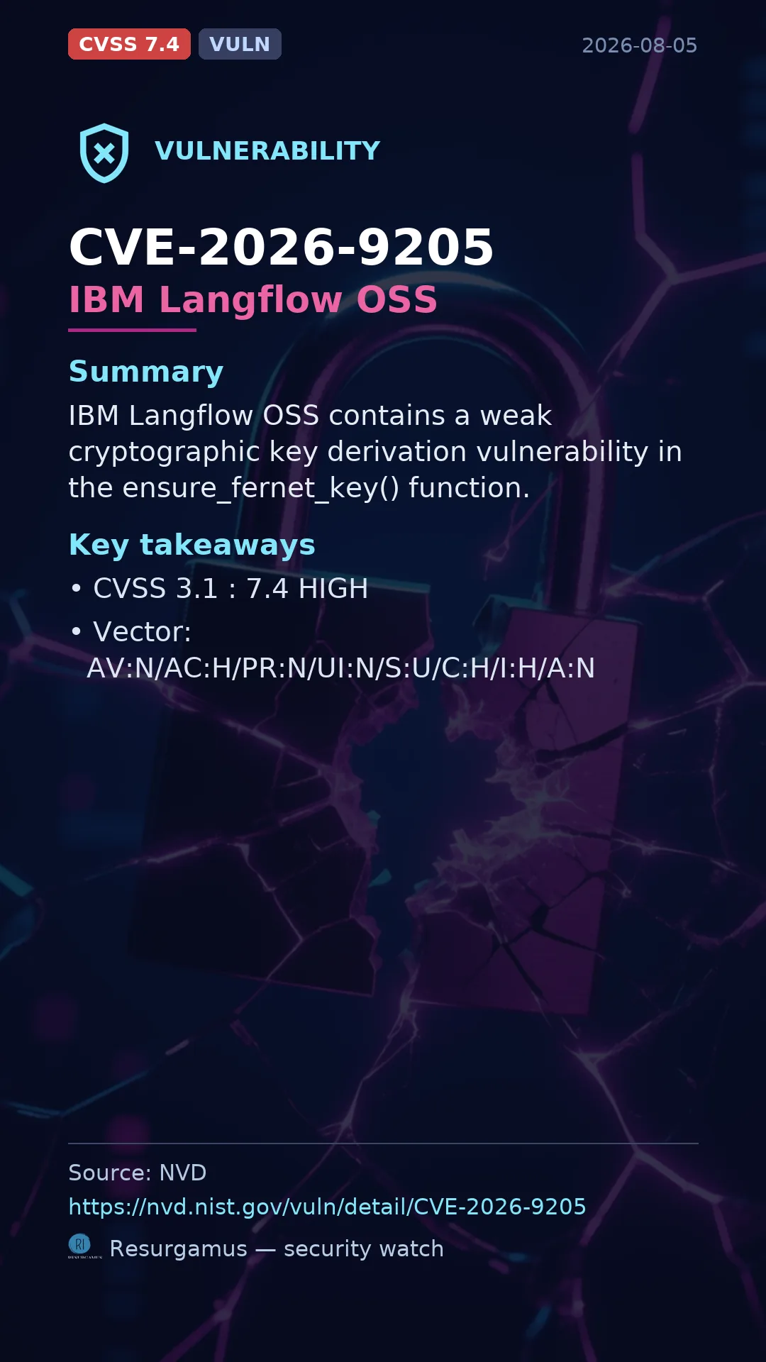 CVE-2026-9205 IBM Langflow OSS Vulnerability