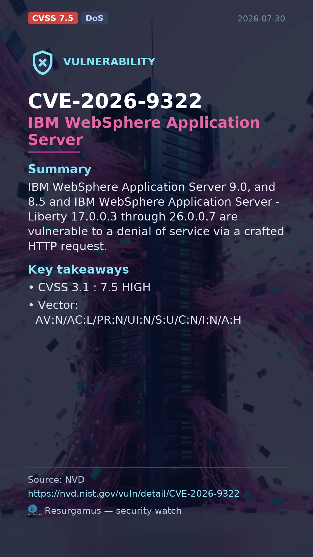 CVE-2026-9322 IBM WebSphere Application Server Vulnerability