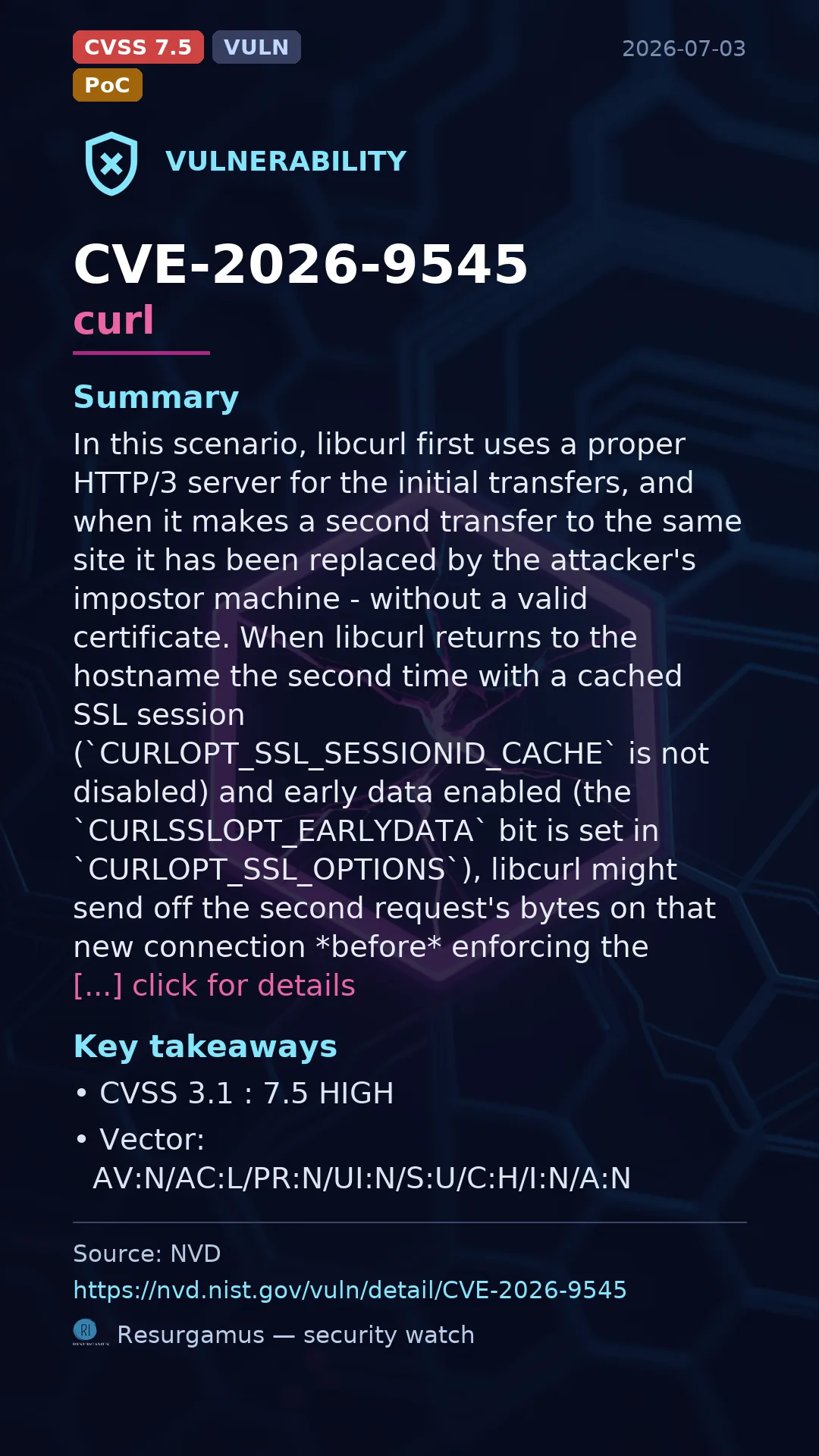 CVE-2026-9545 curl Vulnerability