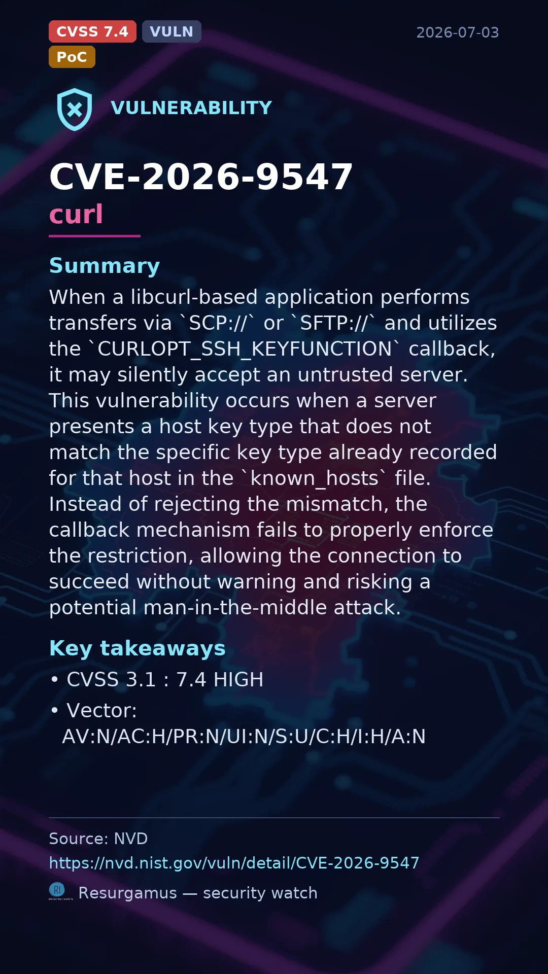 CVE-2026-9547 curl Vulnerability