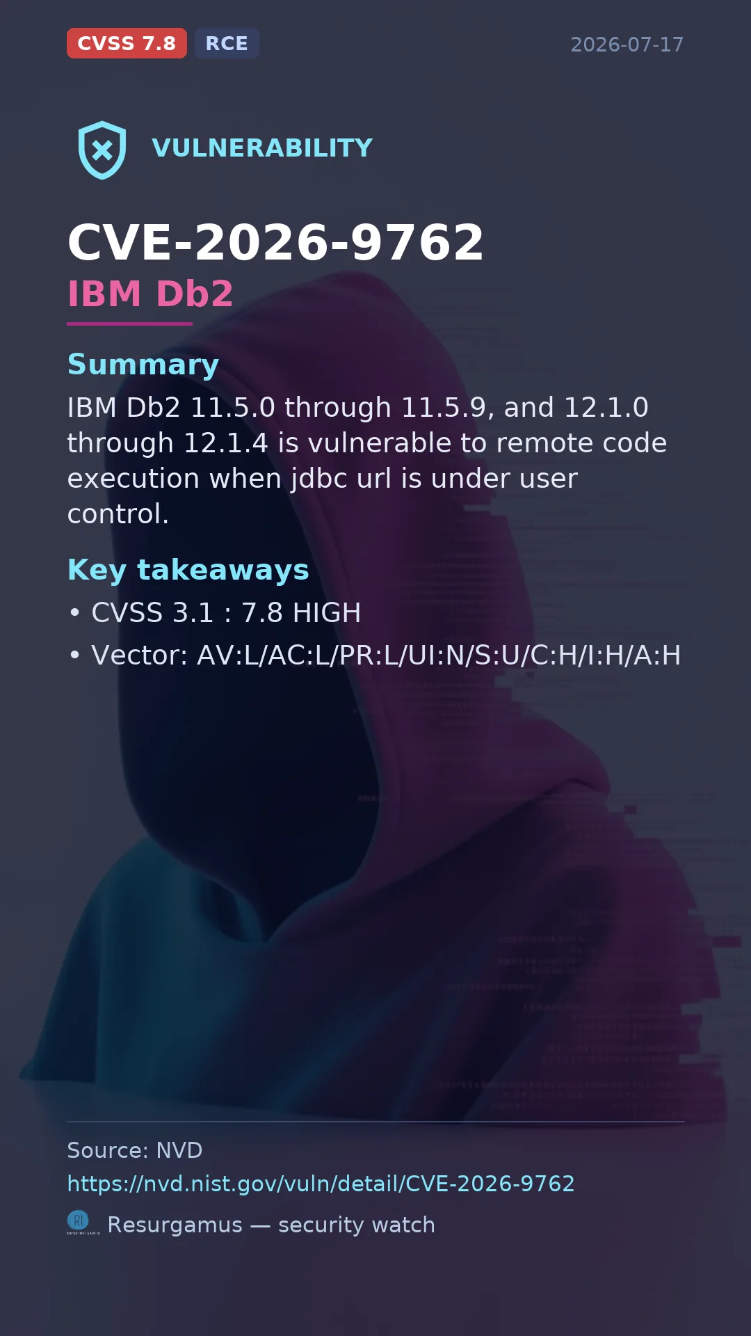 CVE-2026-9762 IBM Db2 Vulnerability