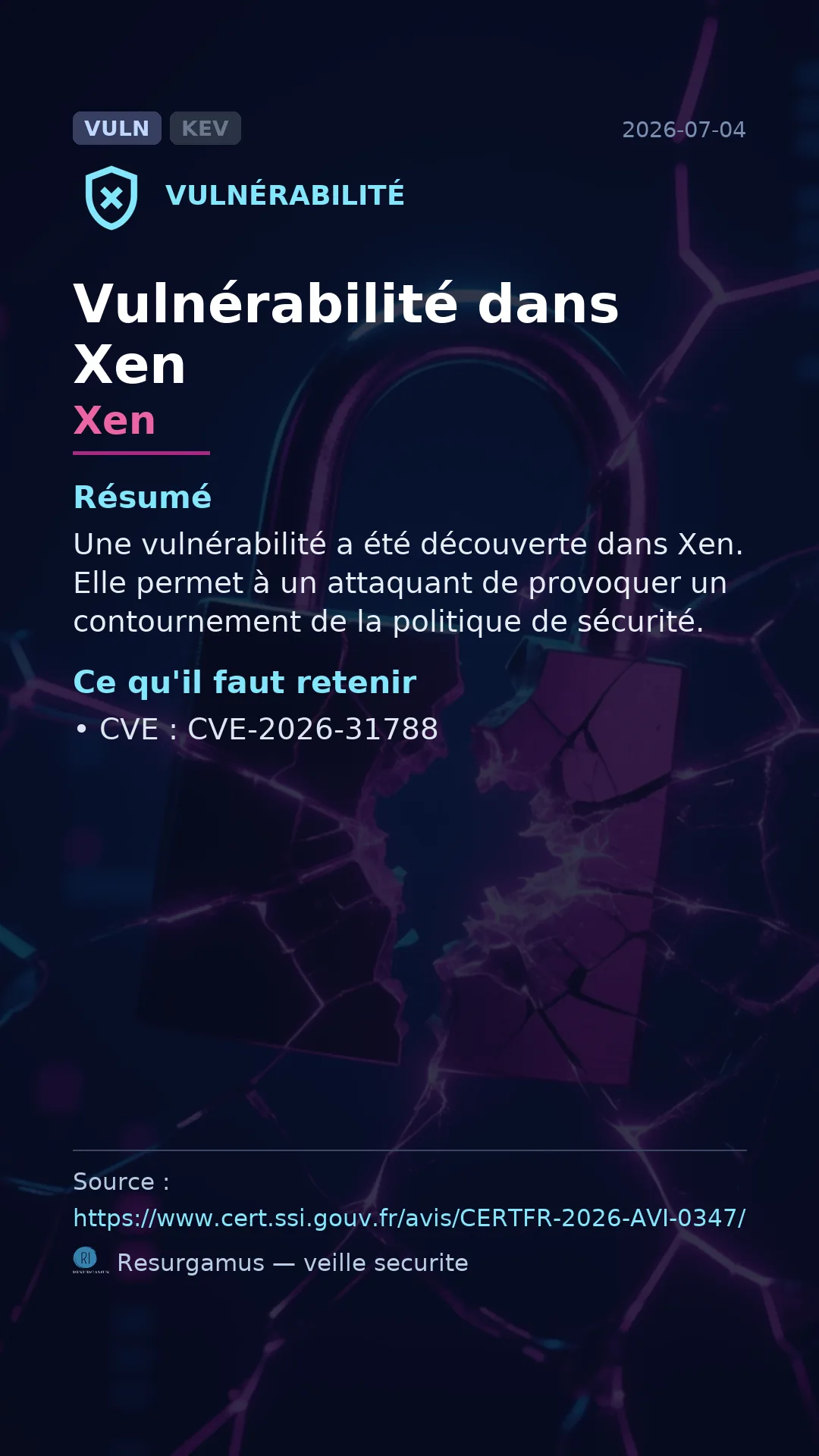 CVE-2026-31788 Xen Vulnerability
