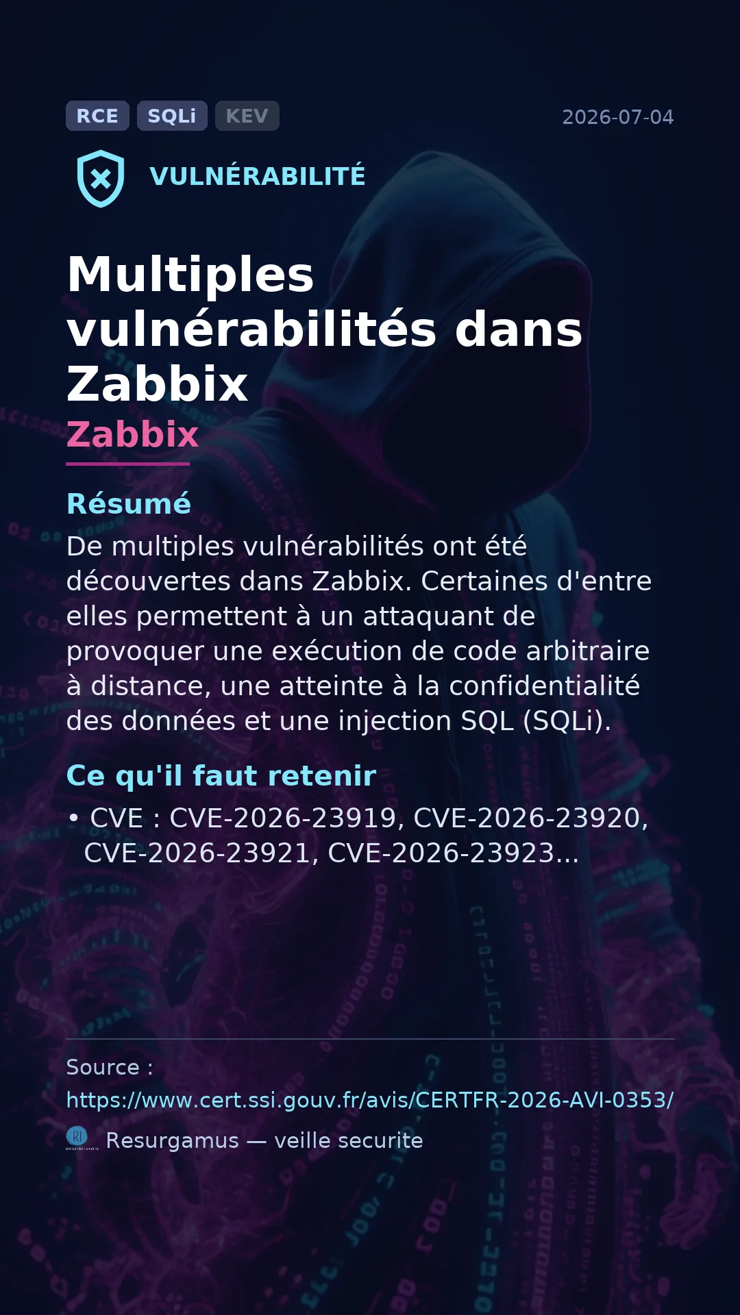 CVE-2026-23919 Zabbix Vulnerability