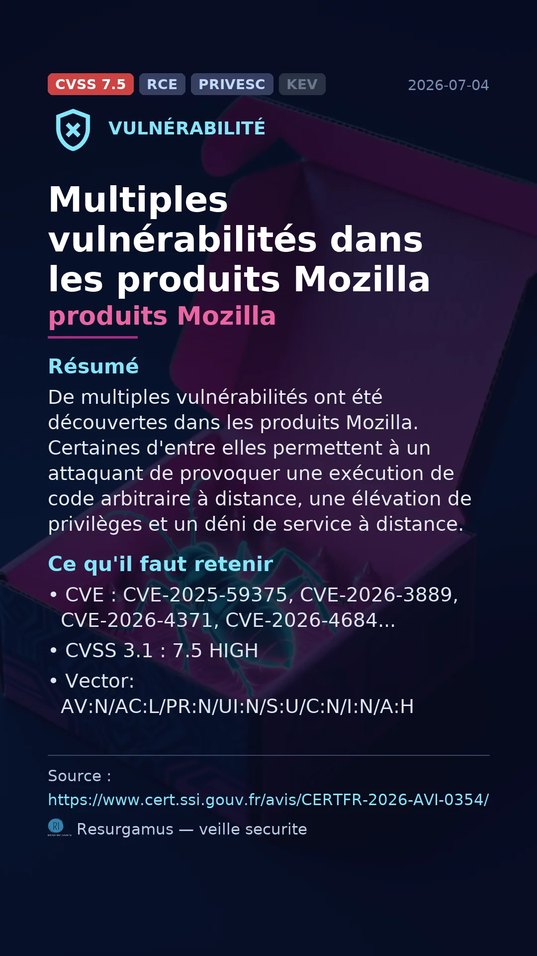 CVE-2025-59375 produits Mozilla Vulnerability