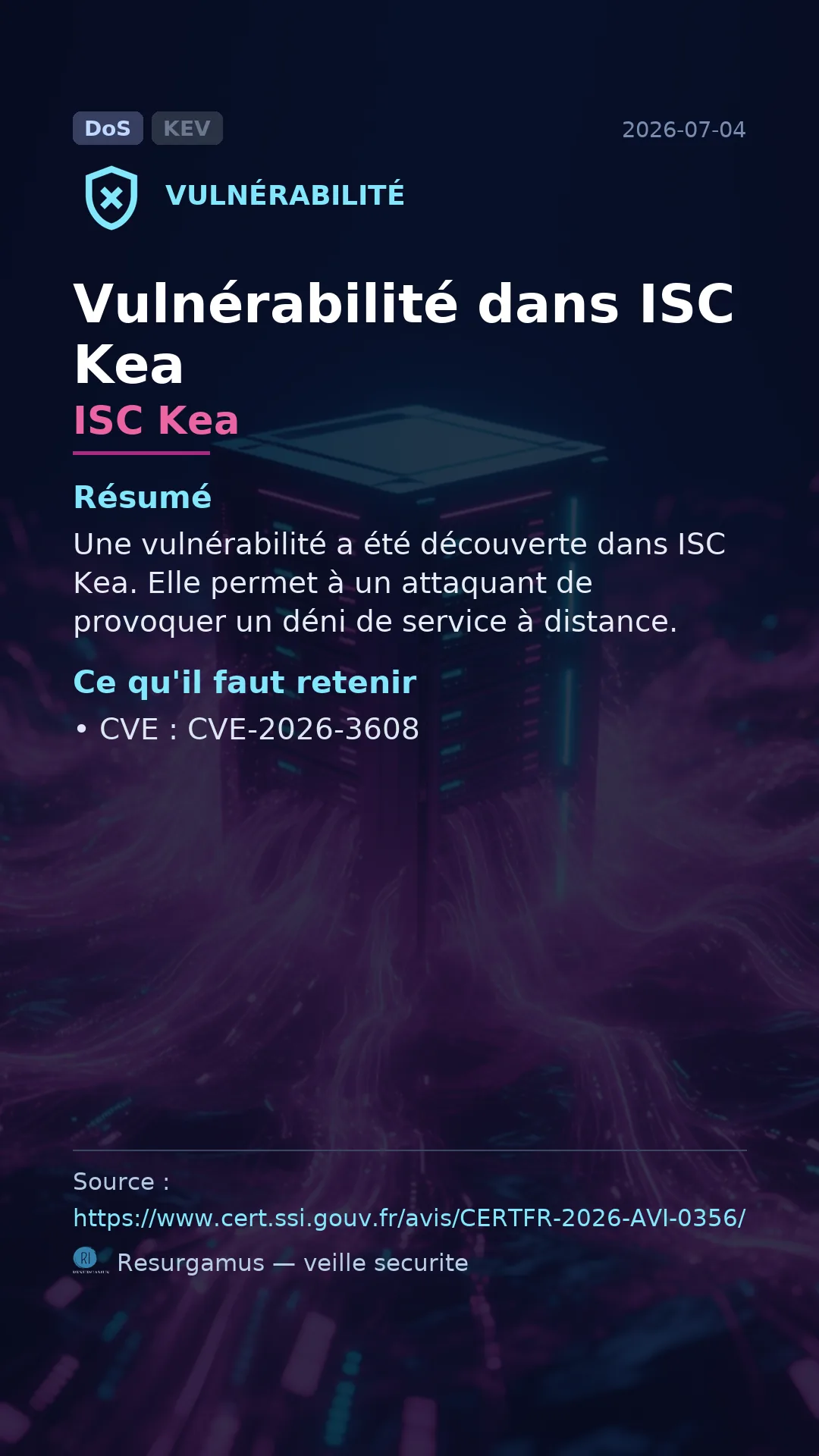 CVE-2026-3608 ISC Kea Vulnerability