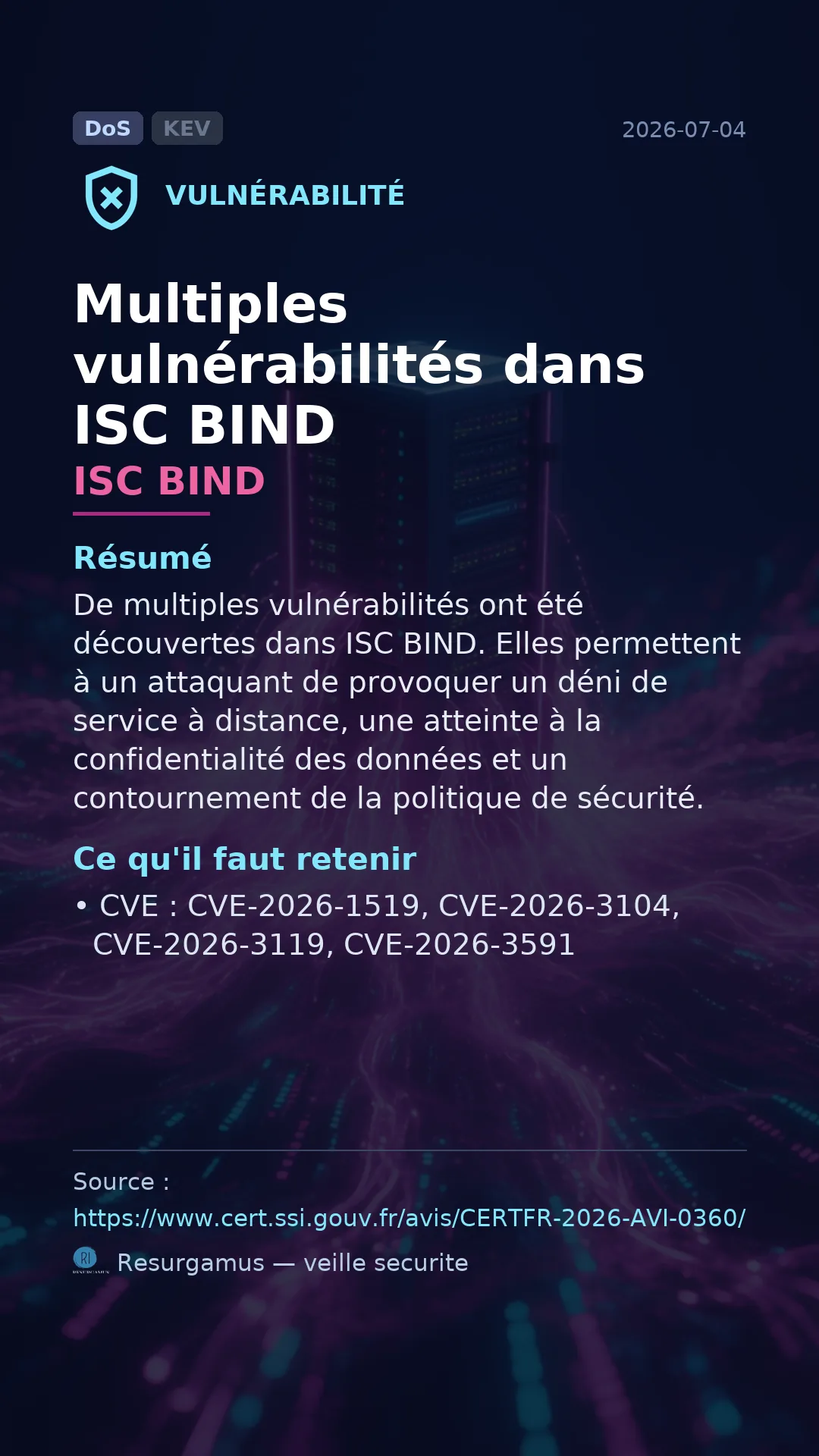 CVE-2026-1519 ISC BIND Vulnerability