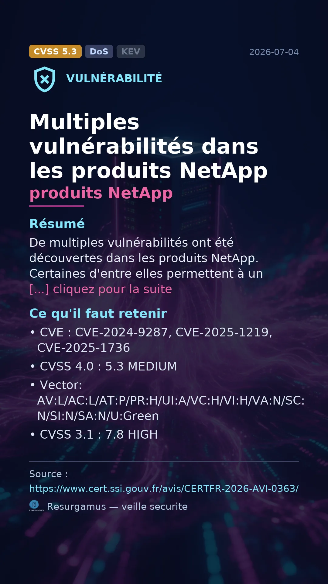 CVE-2024-9287 produits NetApp Vulnerability