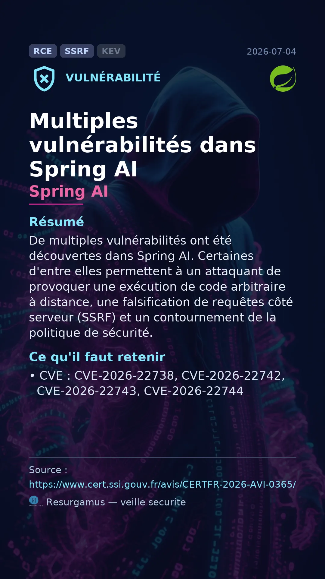 CVE-2026-22738 Spring AI Vulnerability
