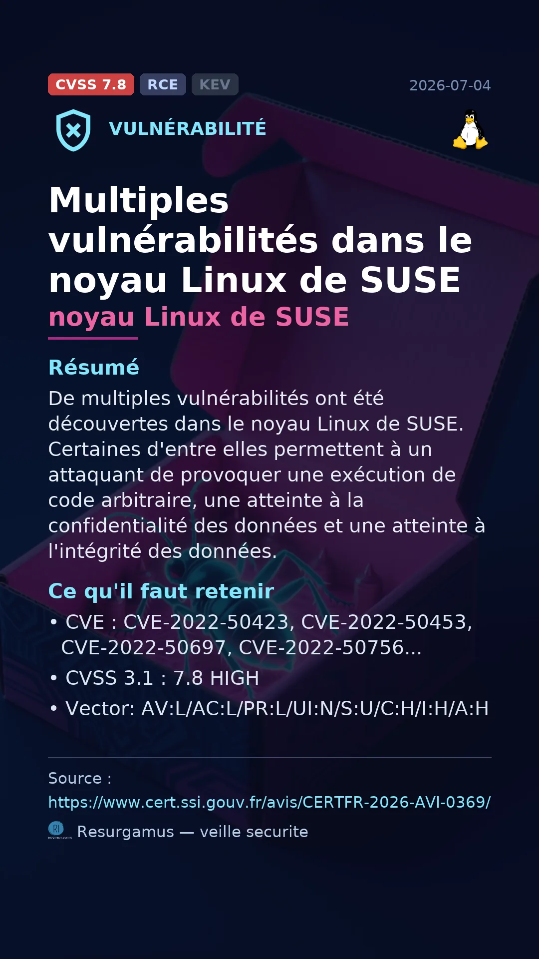 CVE-2022-50423 noyau Linux de SUSE Vulnerability