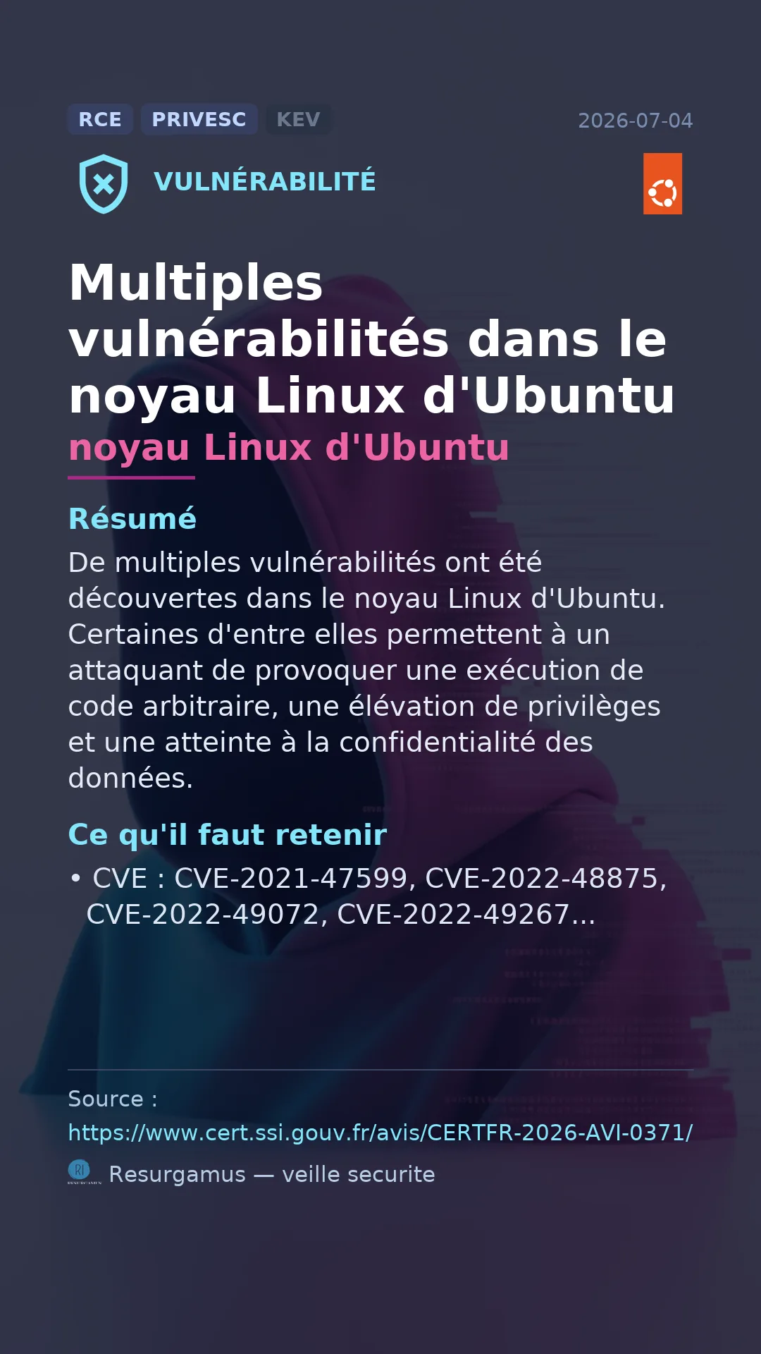 CVE-2021-47599 noyau Linux d'Ubuntu Vulnerability