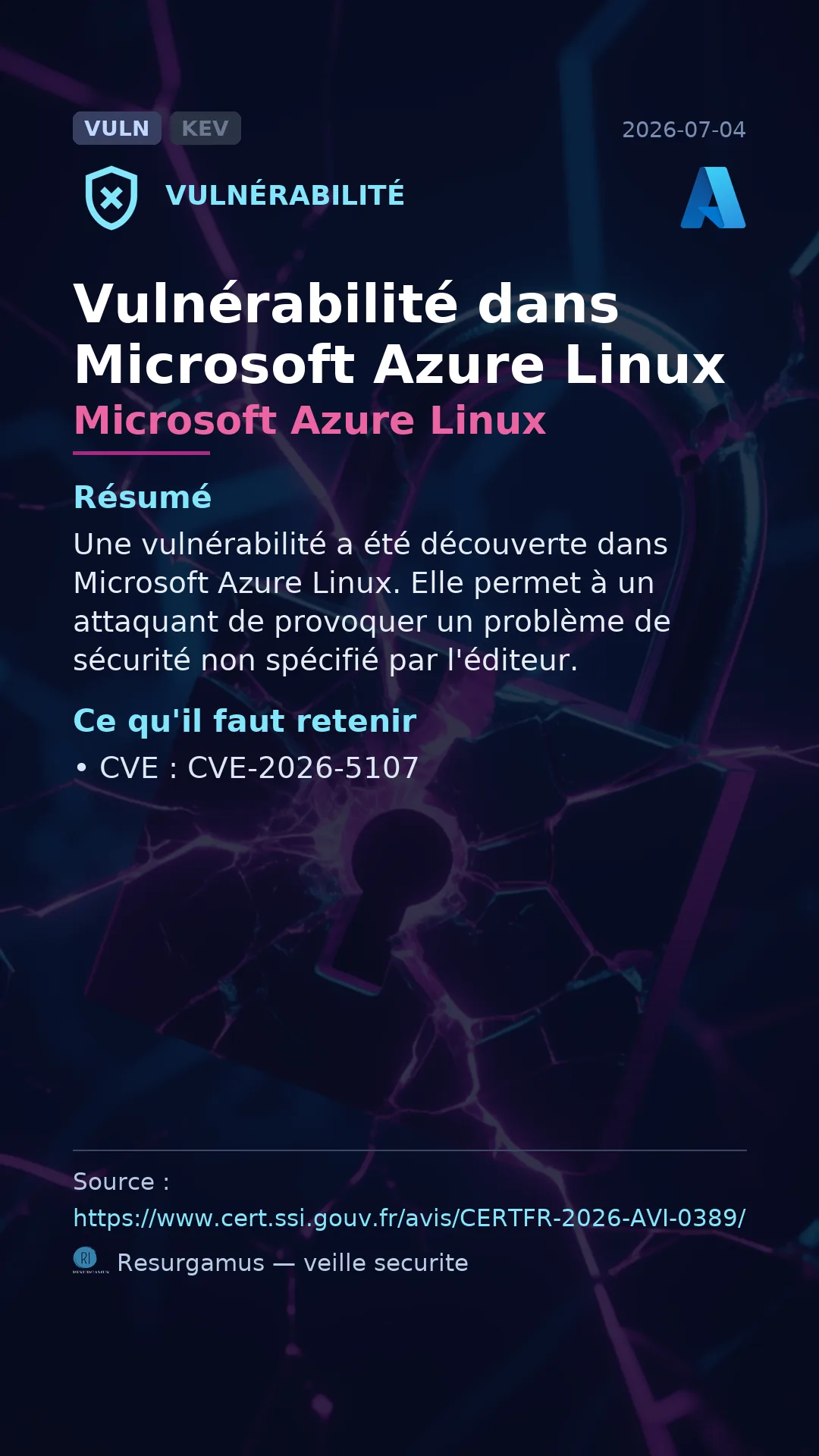 CVE-2026-5107 Microsoft Azure Linux Vulnerability