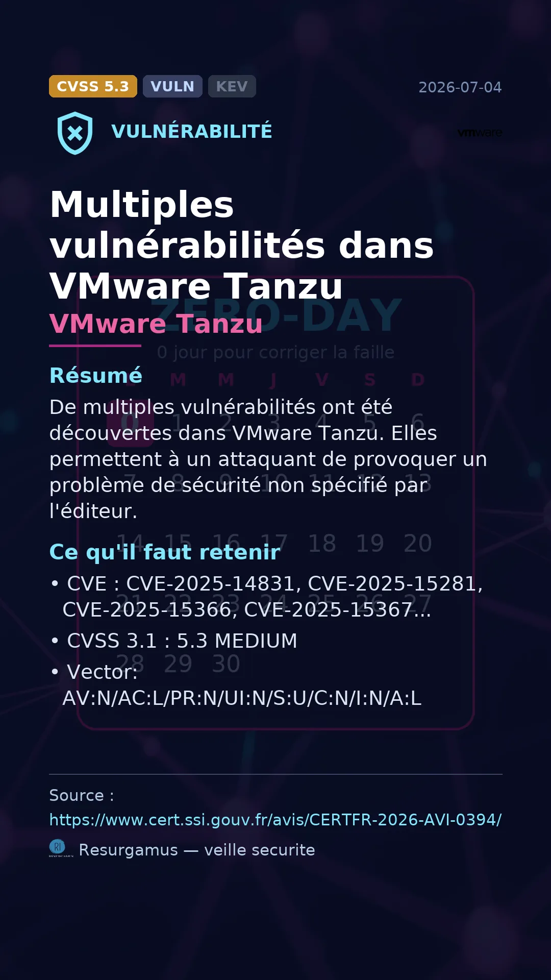 CVE-2025-14831 VMware Tanzu Vulnerability
