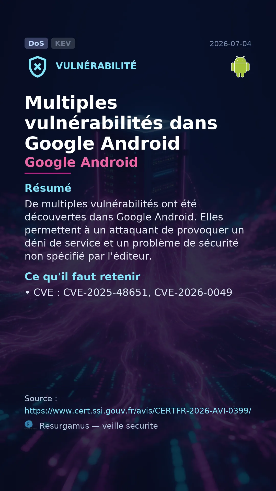 CVE-2025-48651 Google Android Vulnerability
