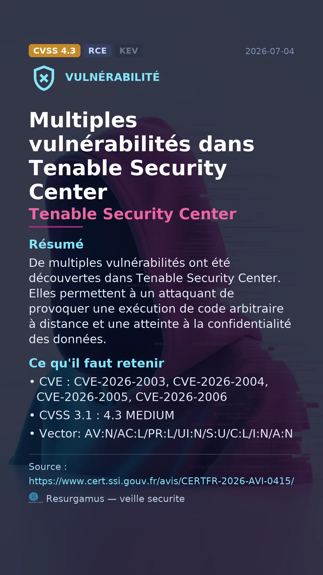 CVE-2026-2003 Tenable Security Center Vulnerability