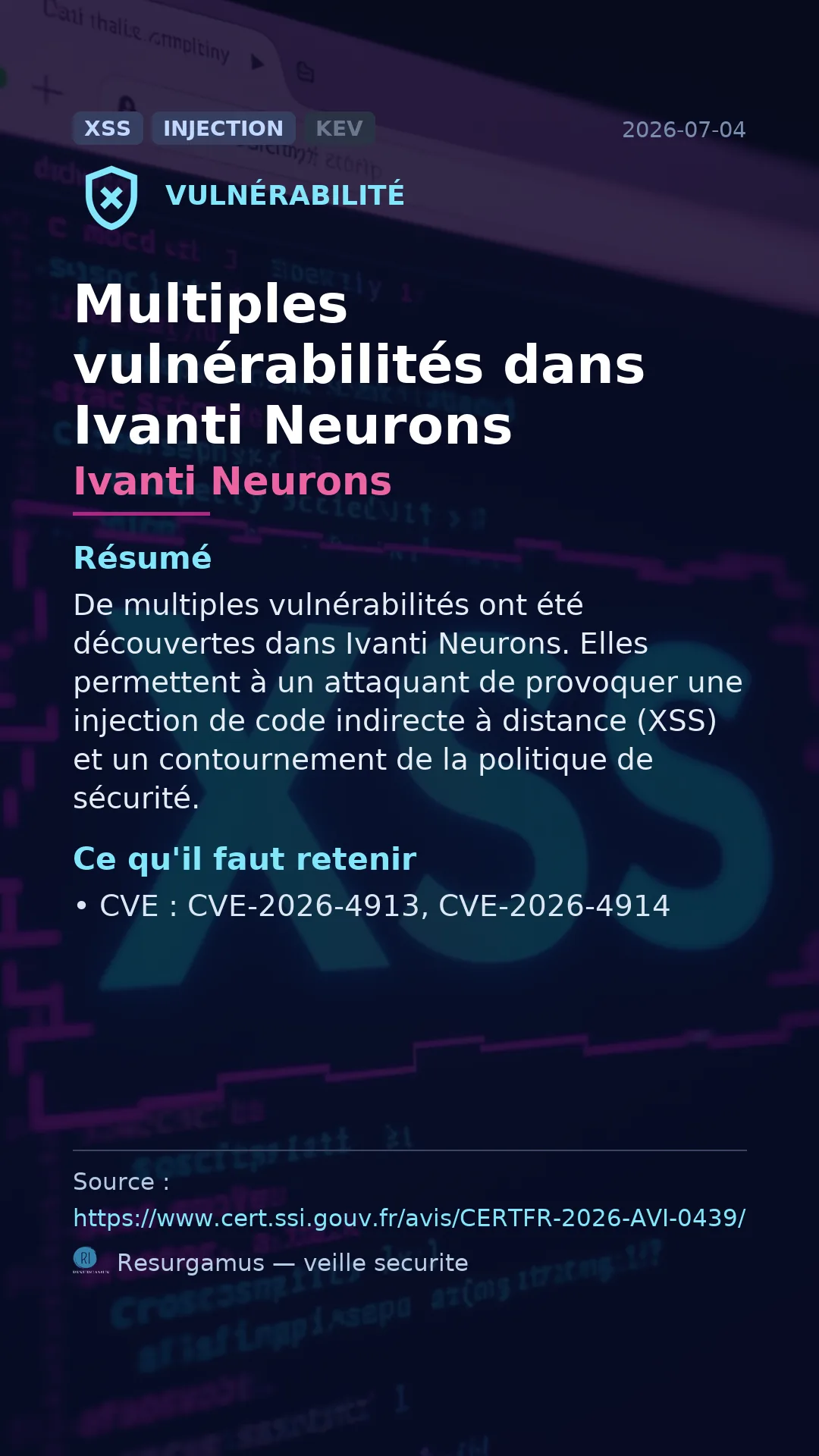 CVE-2026-4913 Ivanti Neurons Vulnerability