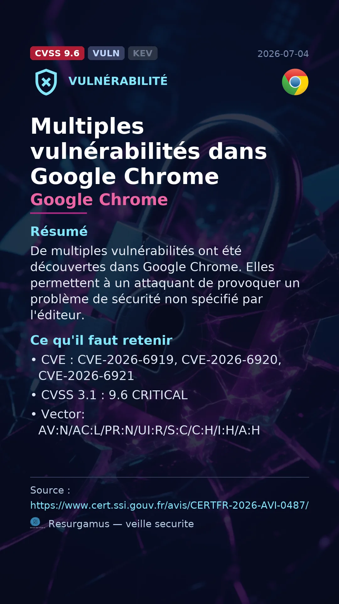 CVE-2026-6919 Google Chrome Vulnerability