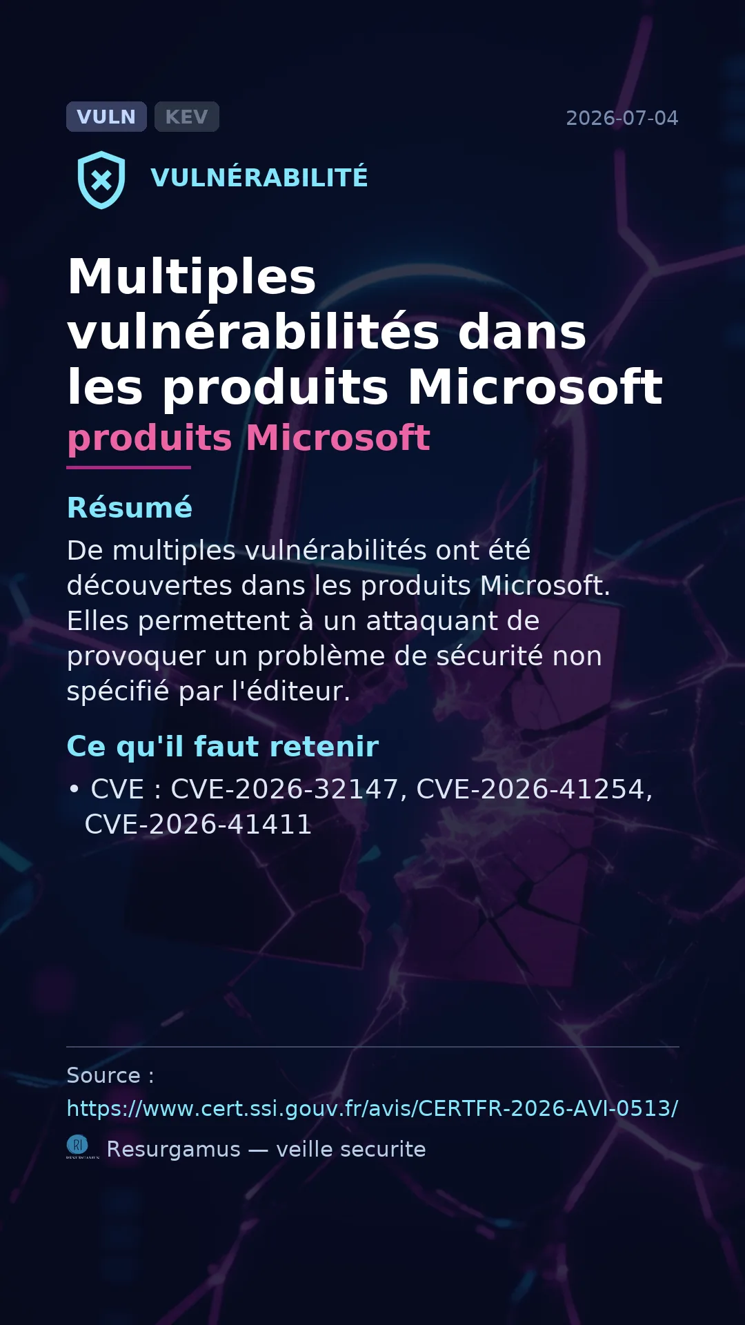 CVE-2026-32147 produits Microsoft Vulnerability
