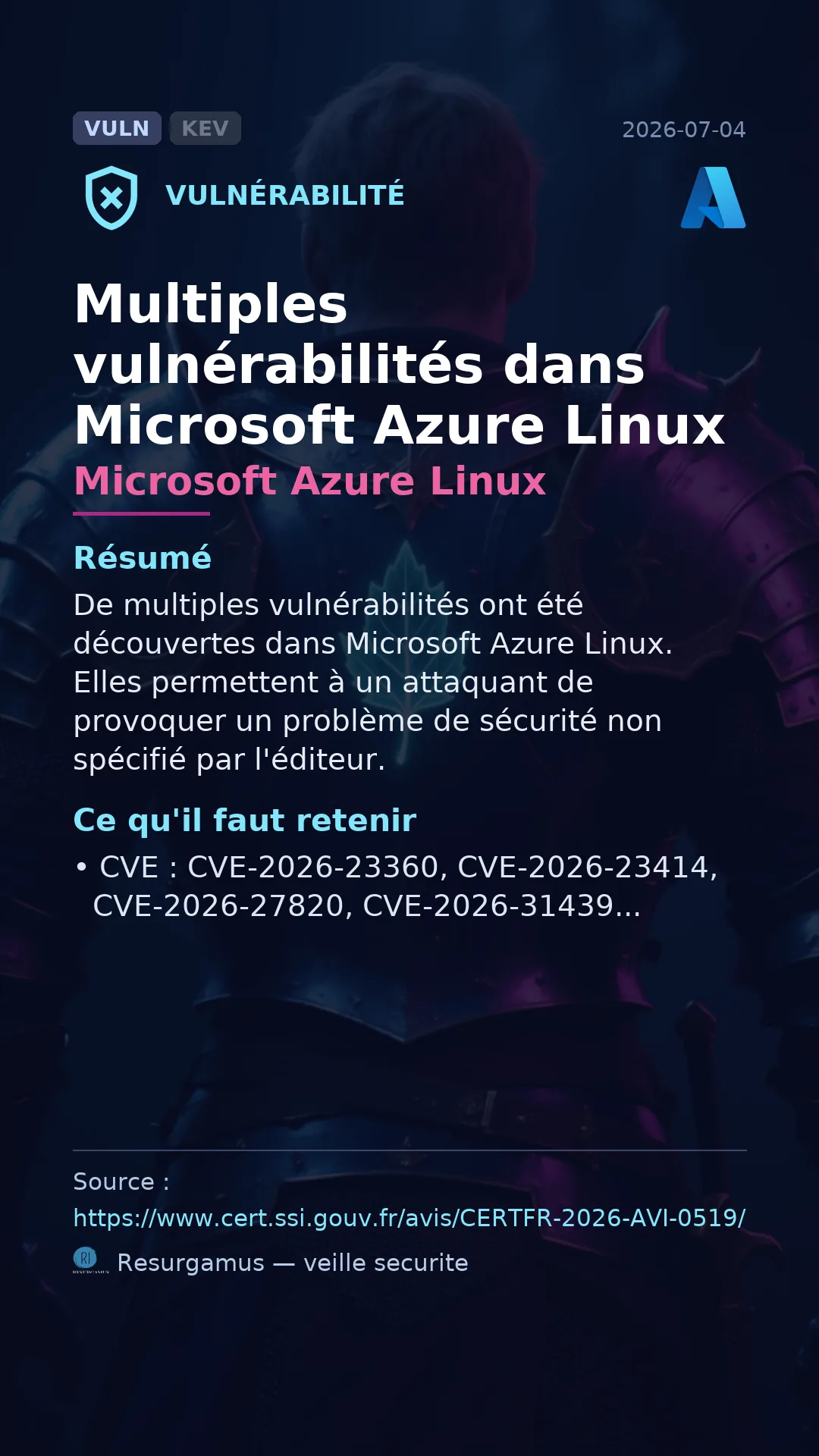 CVE-2026-23360 Microsoft Azure Linux Vulnerability