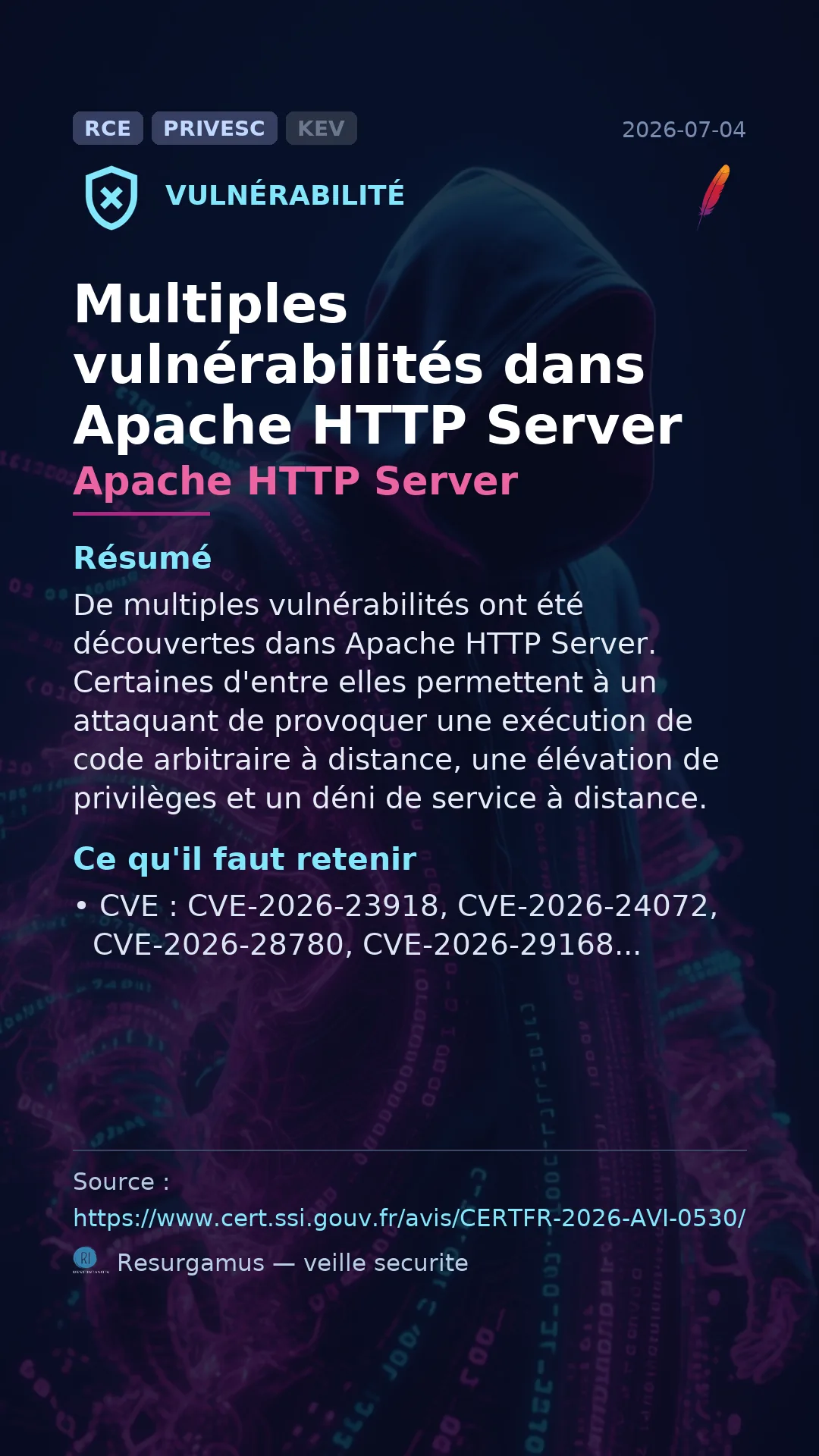 CVE-2026-23918 Apache HTTP Server Vulnerability