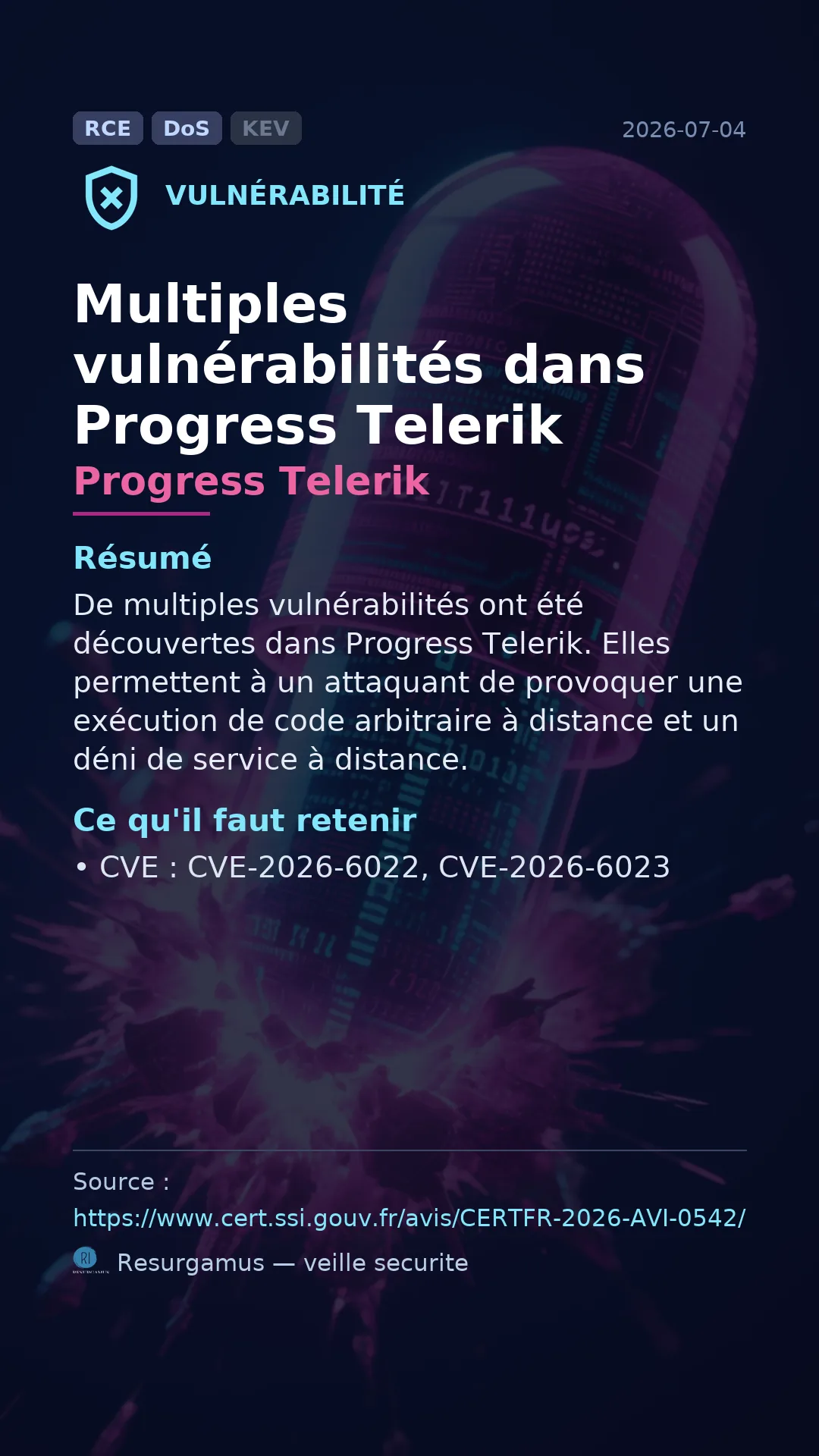 CVE-2026-6022 Progress Telerik Vulnerability
