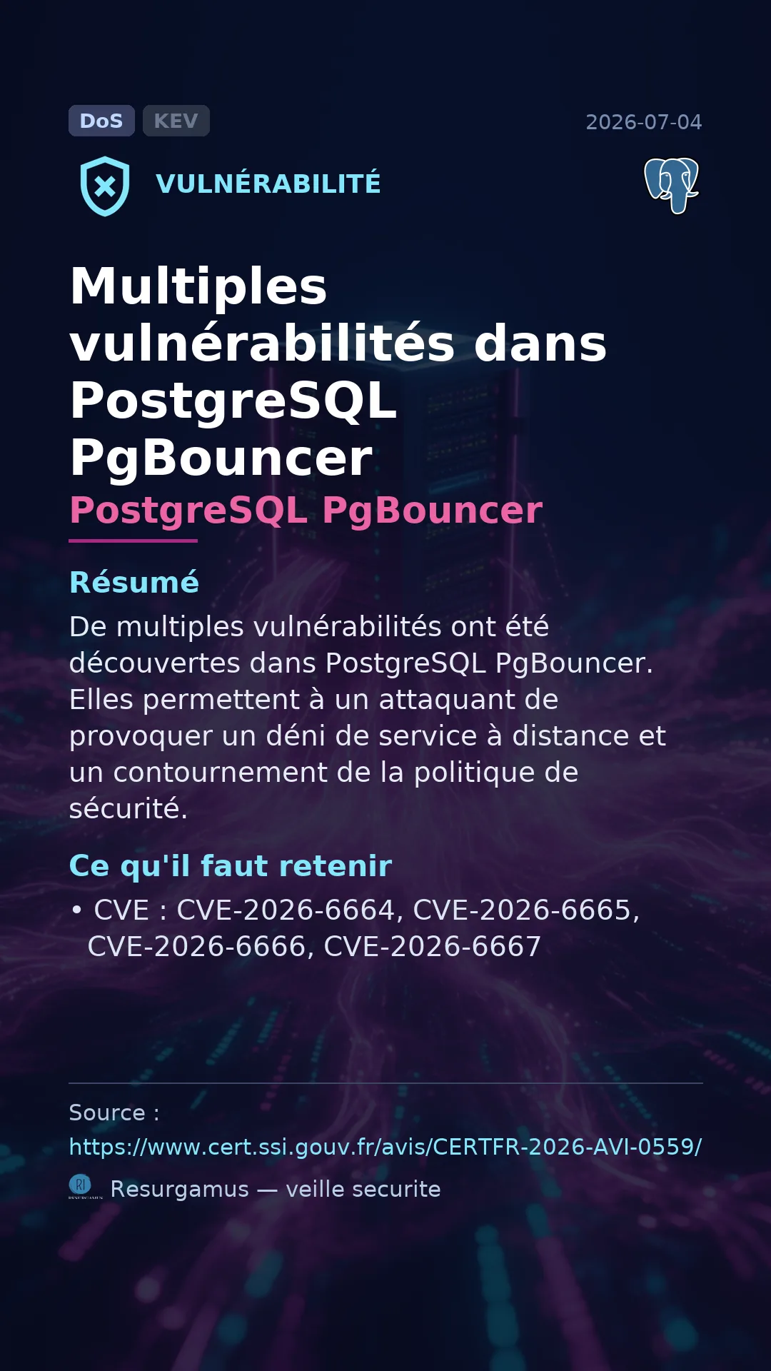 CVE-2026-6664 PostgreSQL PgBouncer Vulnerability