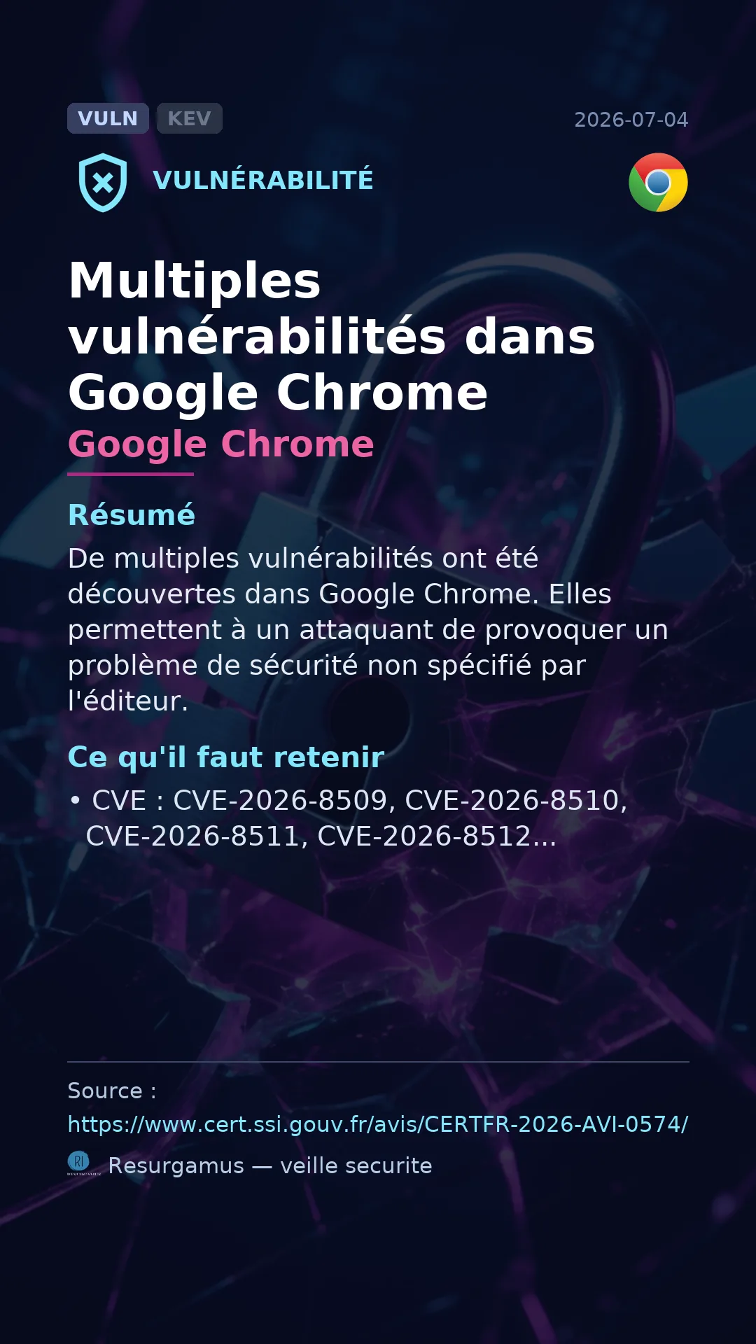 CVE-2026-8509 Google Chrome Vulnerability