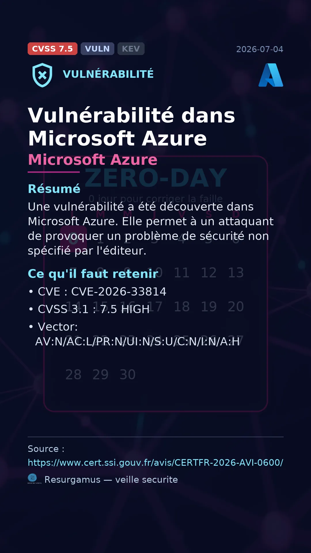 CVE-2026-33814 Microsoft Azure Vulnerability