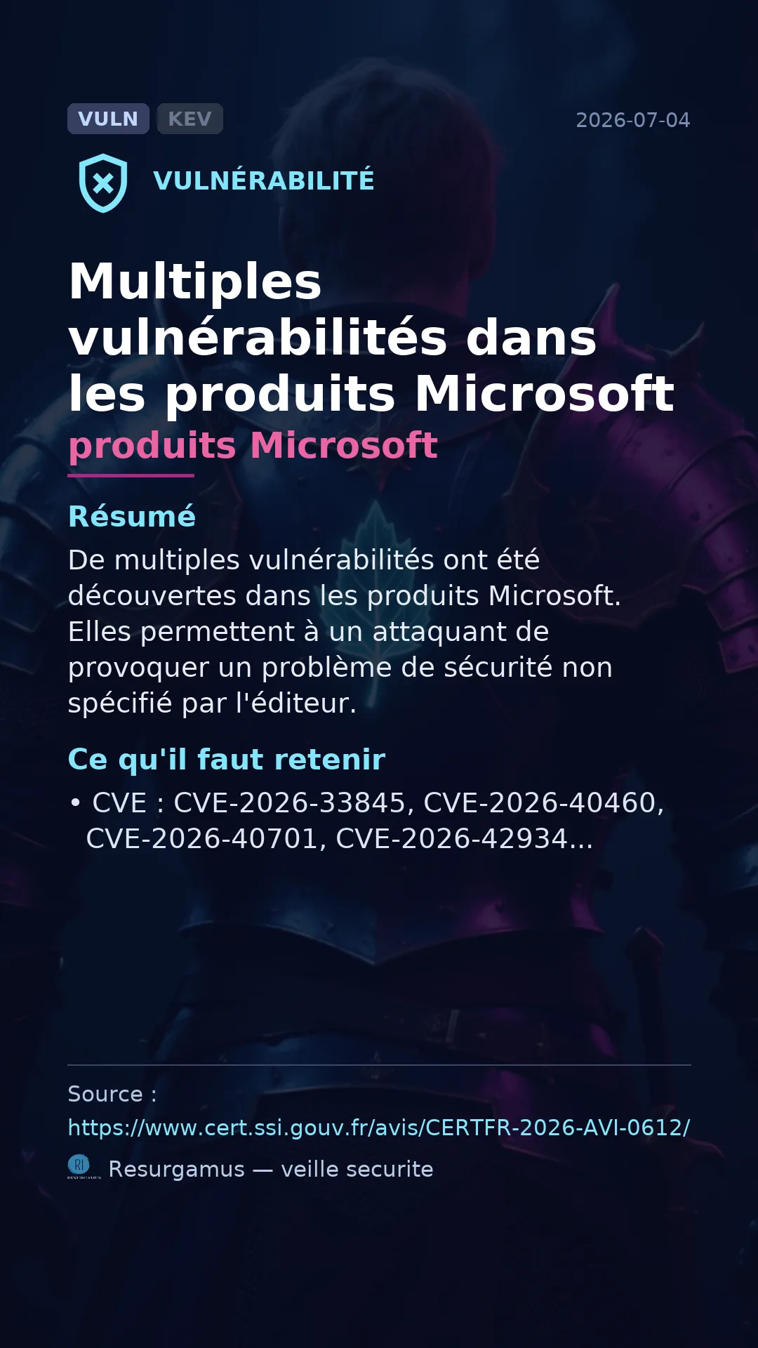 CVE-2026-33845 produits Microsoft Vulnerability