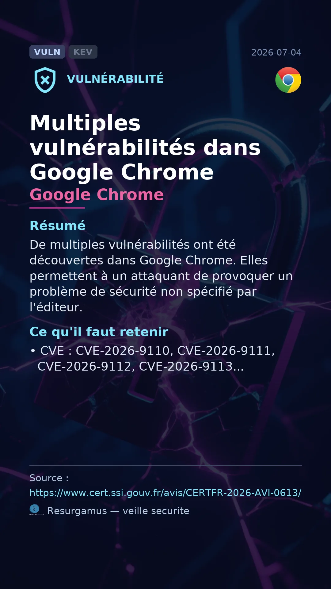 CVE-2026-9110 Google Chrome Vulnerability