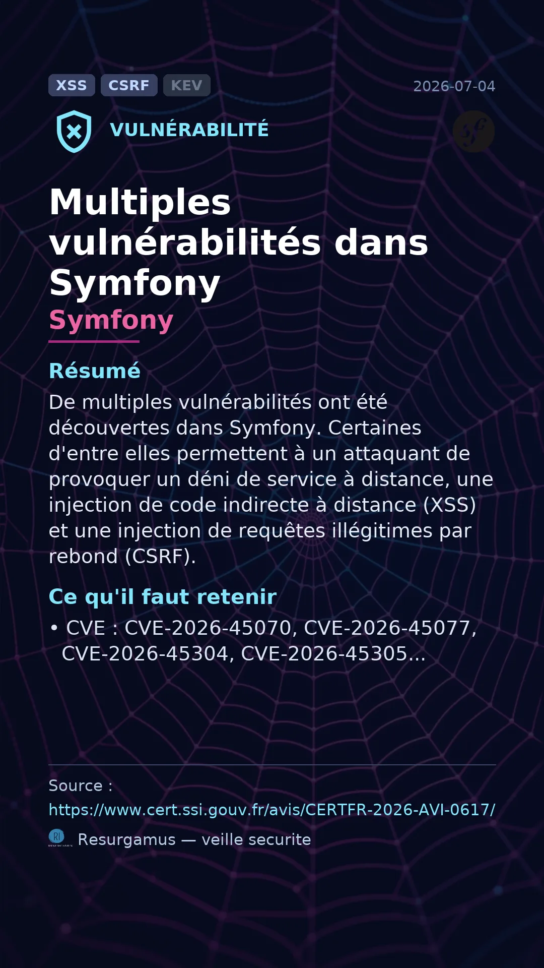 CVE-2026-45070 symfony Vulnerability