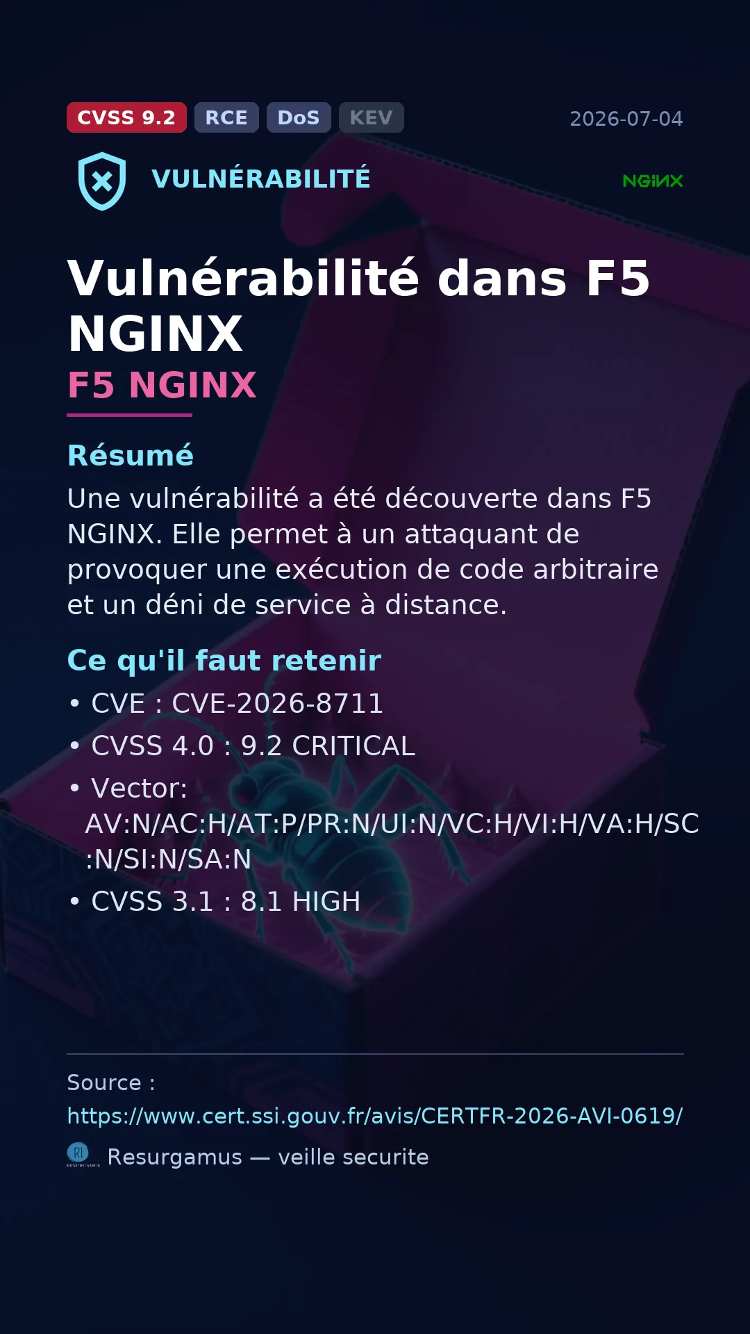 CVE-2026-8711 F5 NGINX Vulnerability