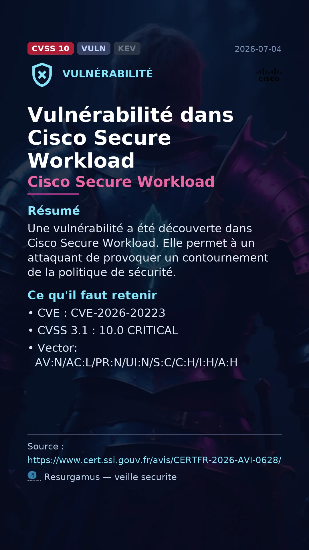 CVE-2026-20223 Cisco Secure Workload Vulnerability