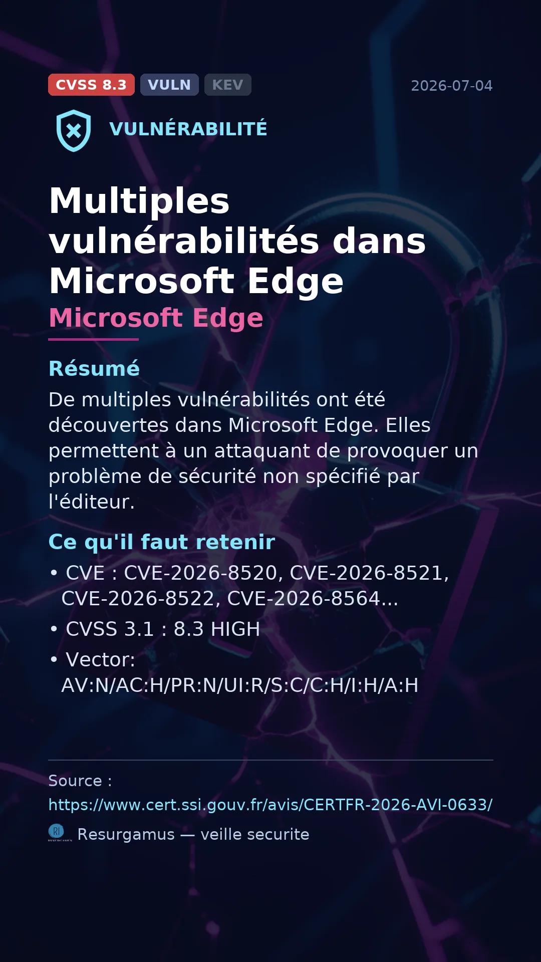 CVE-2026-8520 Microsoft Edge Vulnerability